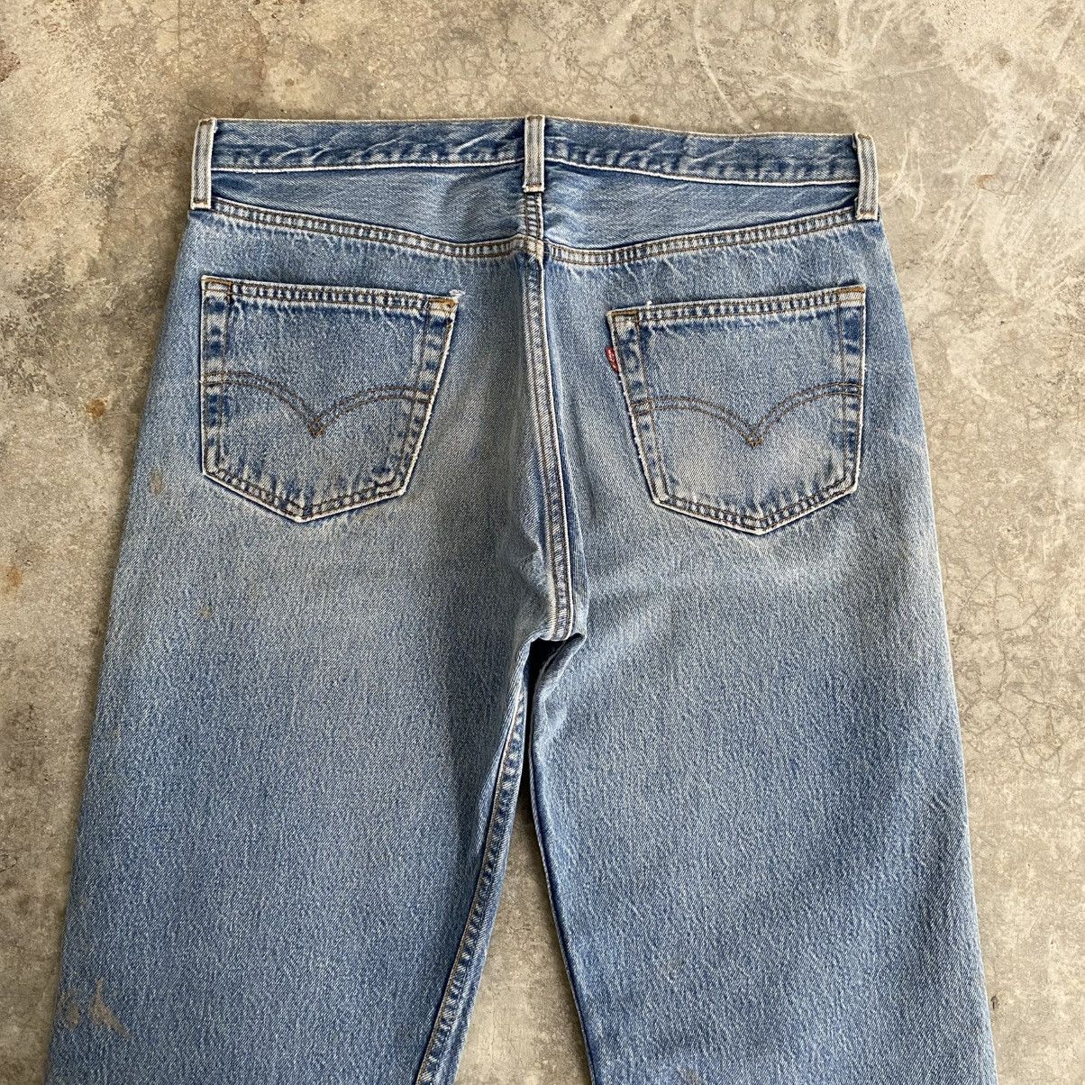 Levi's Vintage 1996 Levis 501 Faded Stonewashed Blue Denim Jeans Size US 35 - 13 Thumbnail
