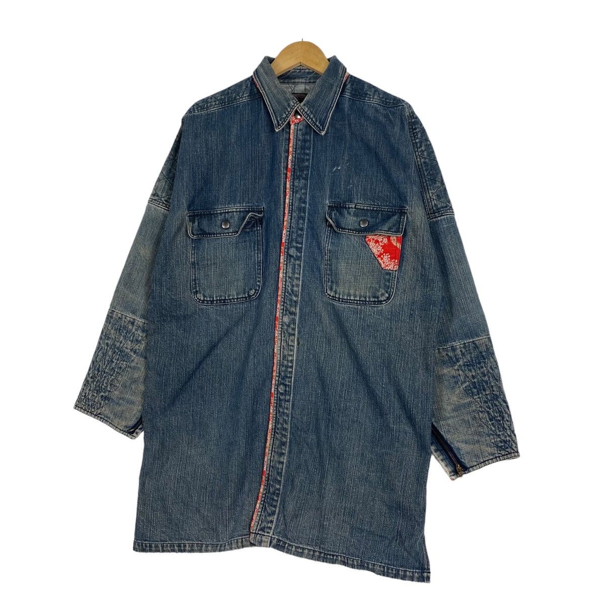 Japanese Brand Vitage denim patchwork japan jacket Size US L / EU 52-54 / 3 - 3 Thumbnail
