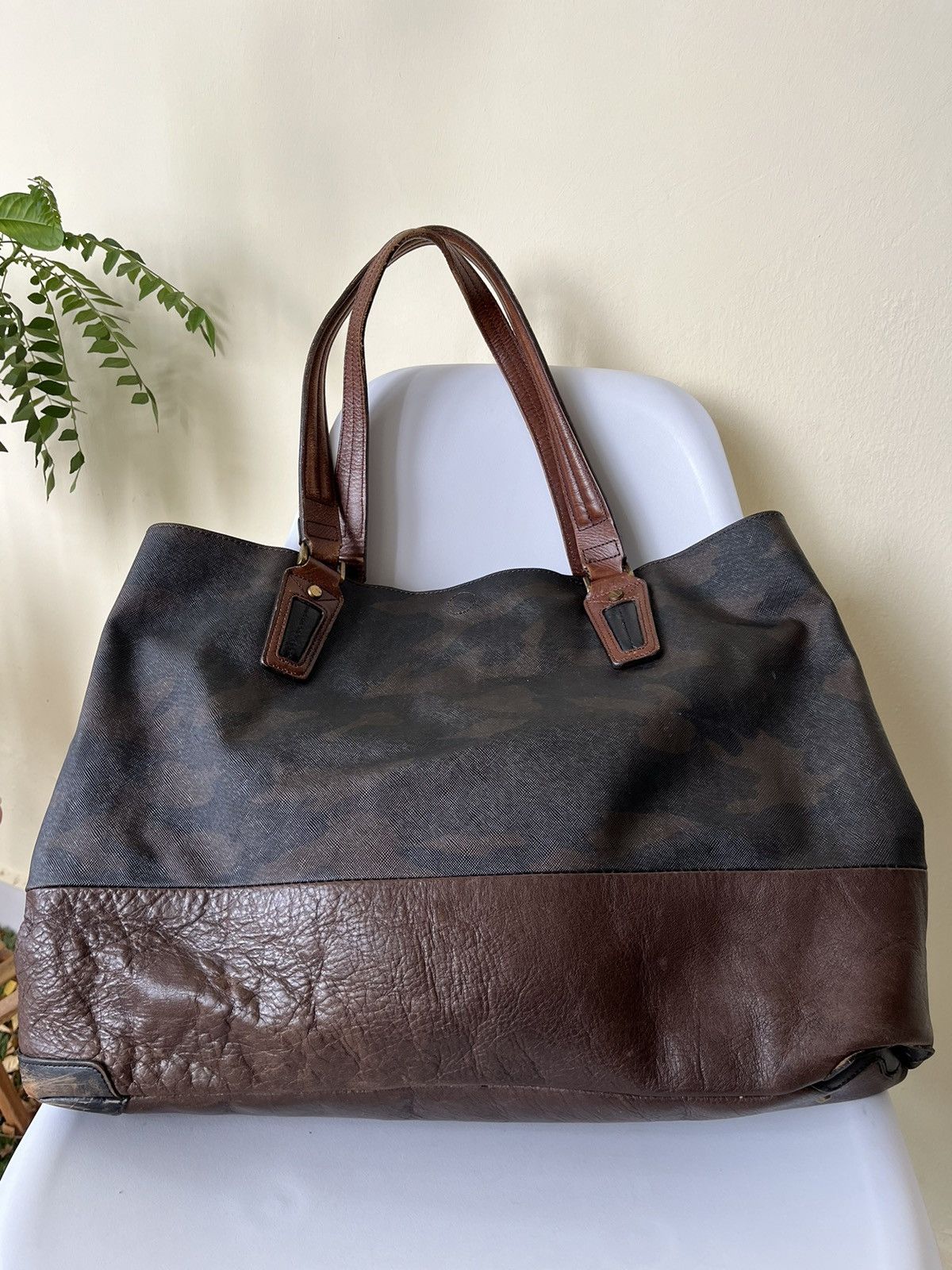 MasterPiece Masterpiece Camo Leather Large Tote Bag Size ONE SIZE - 3 Thumbnail
