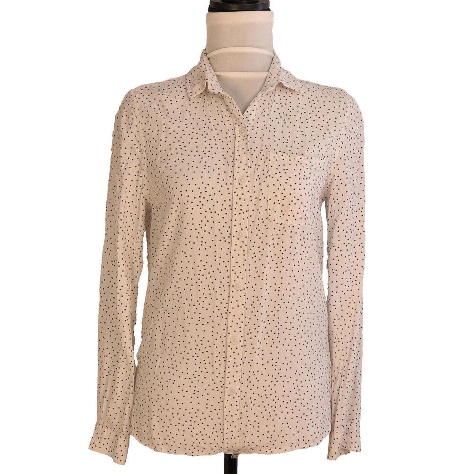 Other Beach Lunch Lounge White Polka Dot Button Down Blouse Small Size S / US 4 / IT 40 - 1 Thumbnail
