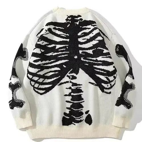 Aran Isles Knitwear Oversized Skeleton Bone Printed Knitted Sweaters Size US L / EU 52-54 / 3 - 5 Thumbnail