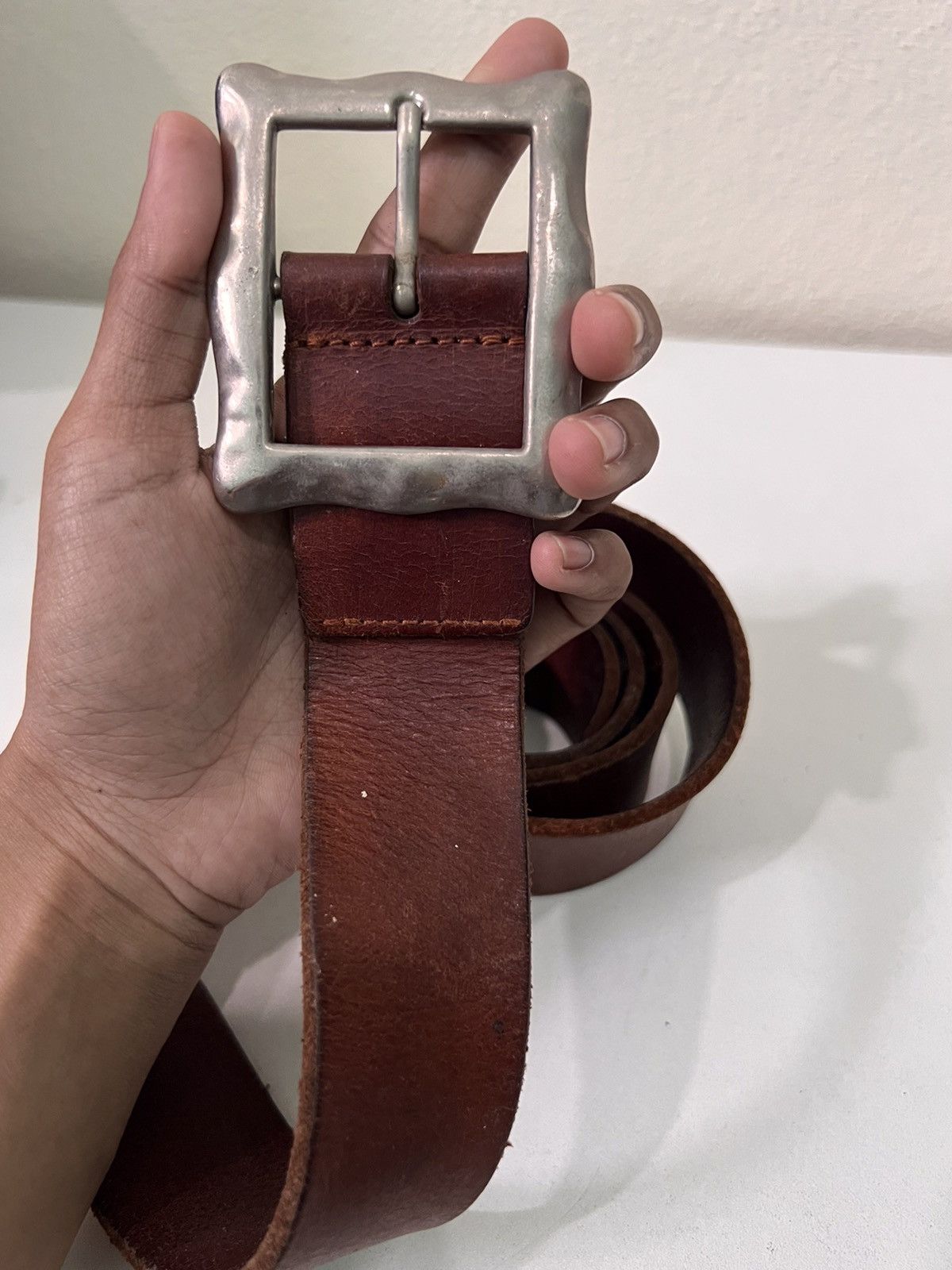 Genuine Leather Japanese Brand Leather Buckle Belt Size ONE SIZE - 5 Thumbnail