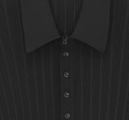 Saint Laurent Paris o1bcso1str1124 Knitted Silk Ribbed Shirt in Black Size US XS / EU 42 / 0 - 3 Thumbnail