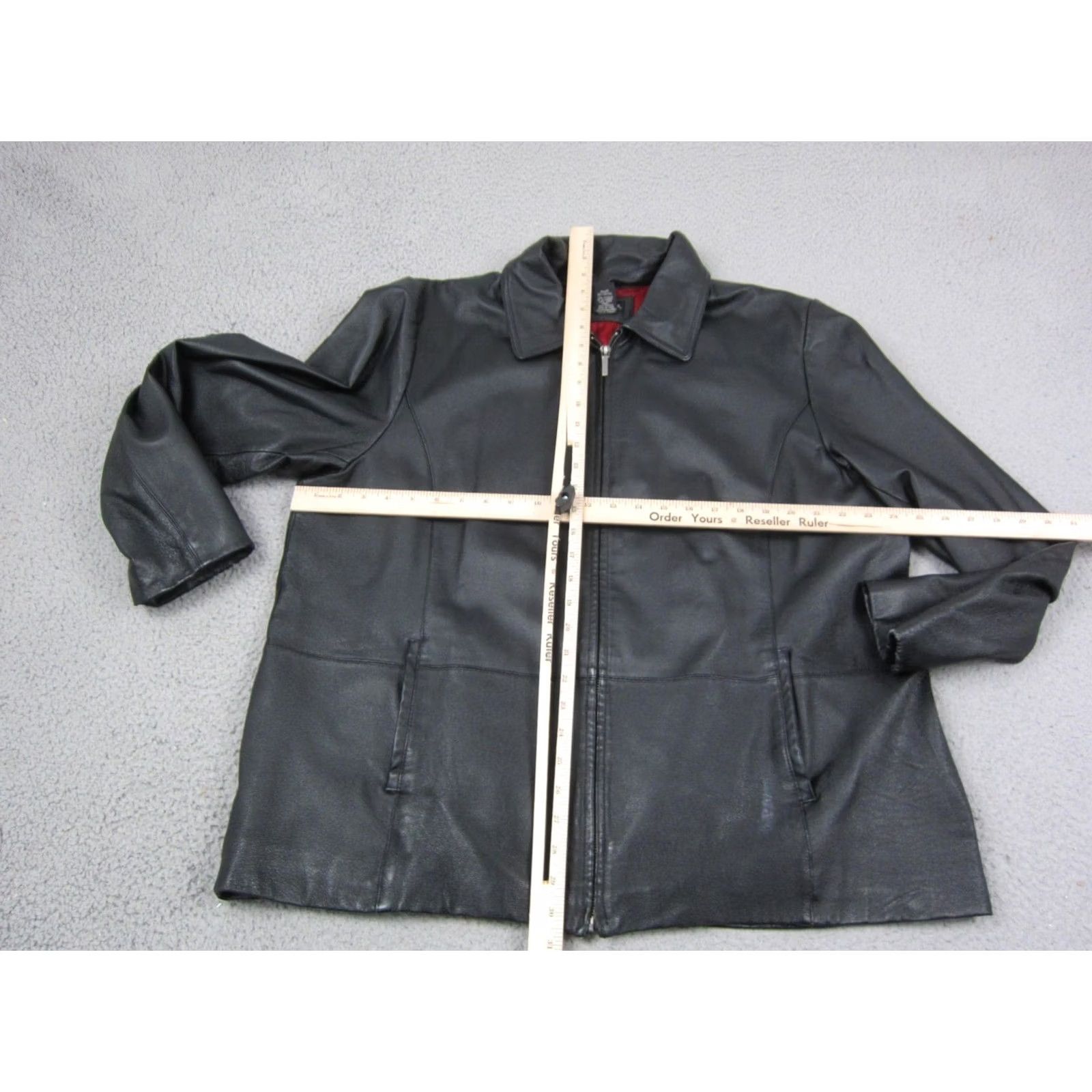 George Vintage George Leather Jacket Womens 2X 18W/20W Plus Black Biker Full Zip Motor Size XXL / US 16-18 / IT 52-54 - 4 Thumbnail