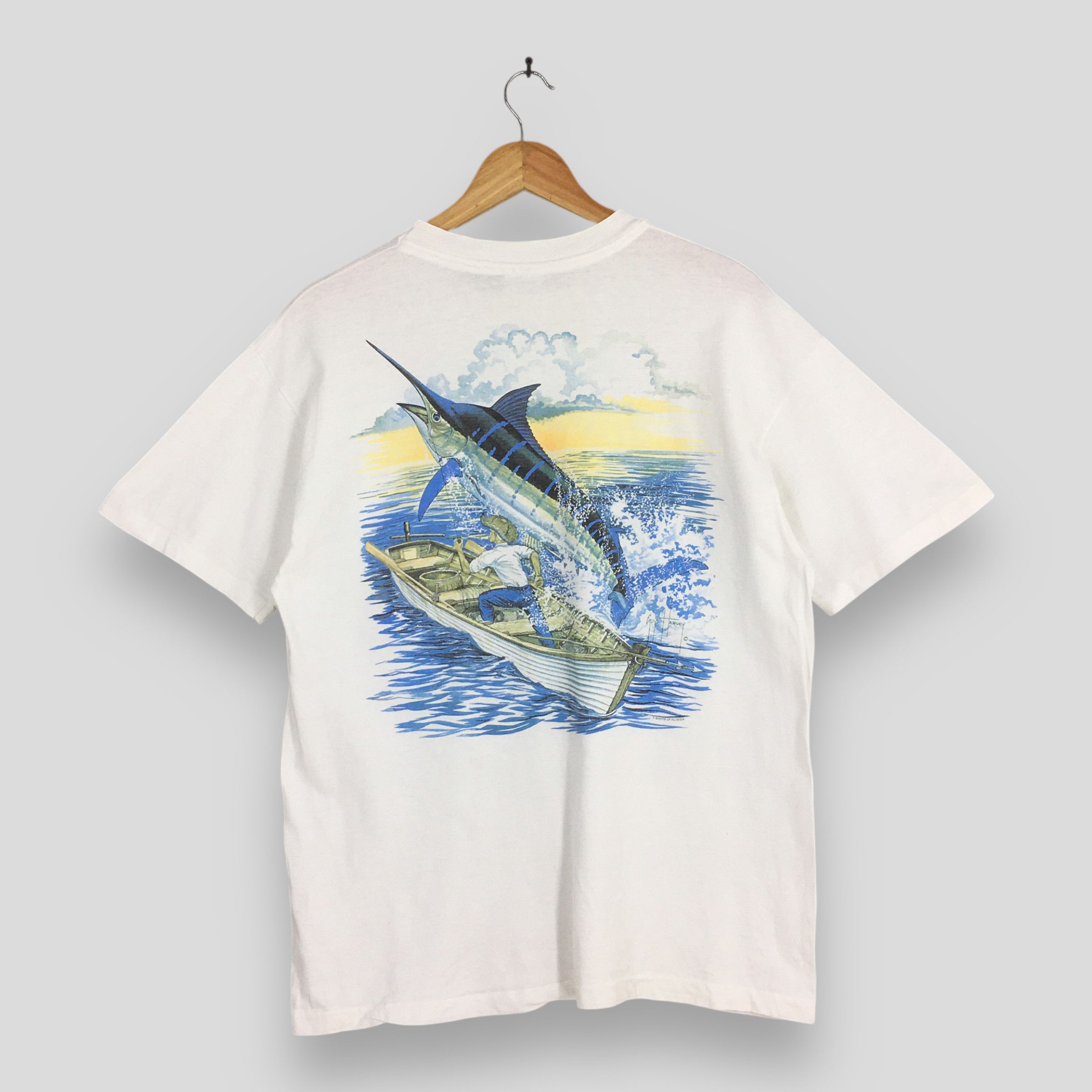 Guy Harvey Vintage 90s Guy Harvey Fishing White Tshirt Large Size US L / EU 52-54 / 3 - 1 Thumbnail