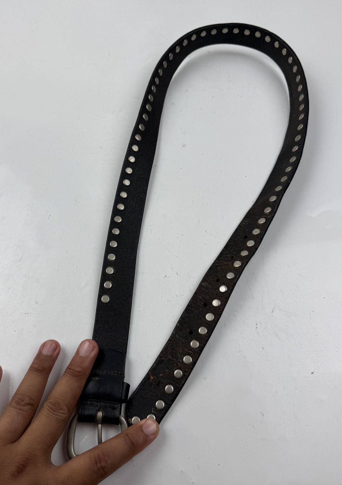 Japanese Brand tiny studded leather belt tc54 Size 34 - 6 Thumbnail