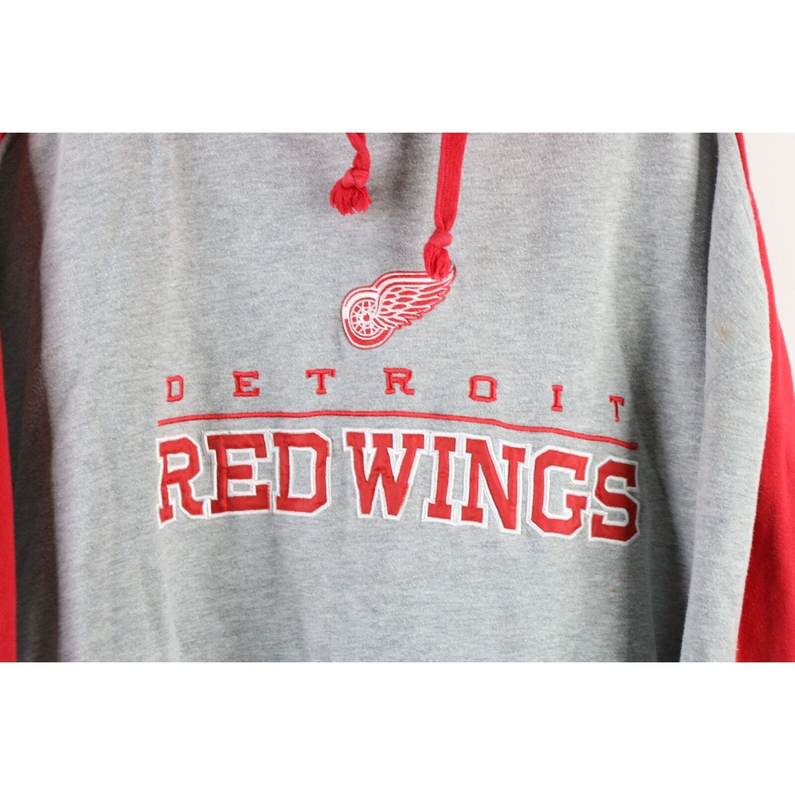 Vintage Vintage Distressed Spell Out Detroit Red Wings Hockey Hoodie Size US XXL / EU 58 / 5 - 4 Thumbnail