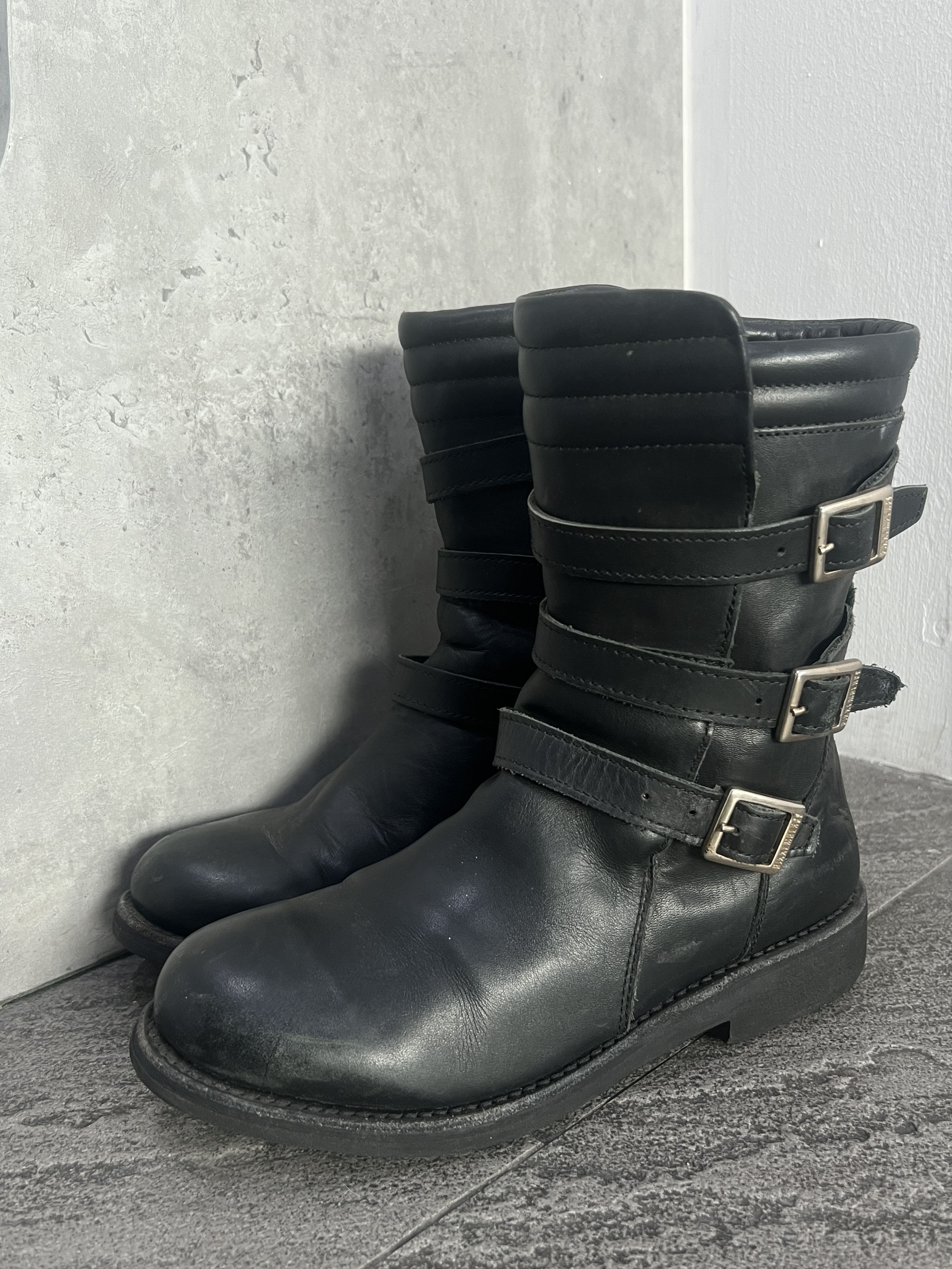Dirk Bikkembergs Dirk Bikkembergs 3 Strap Leather Biker Boots Black Size US 7 / IT 37 - 1 Thumbnail