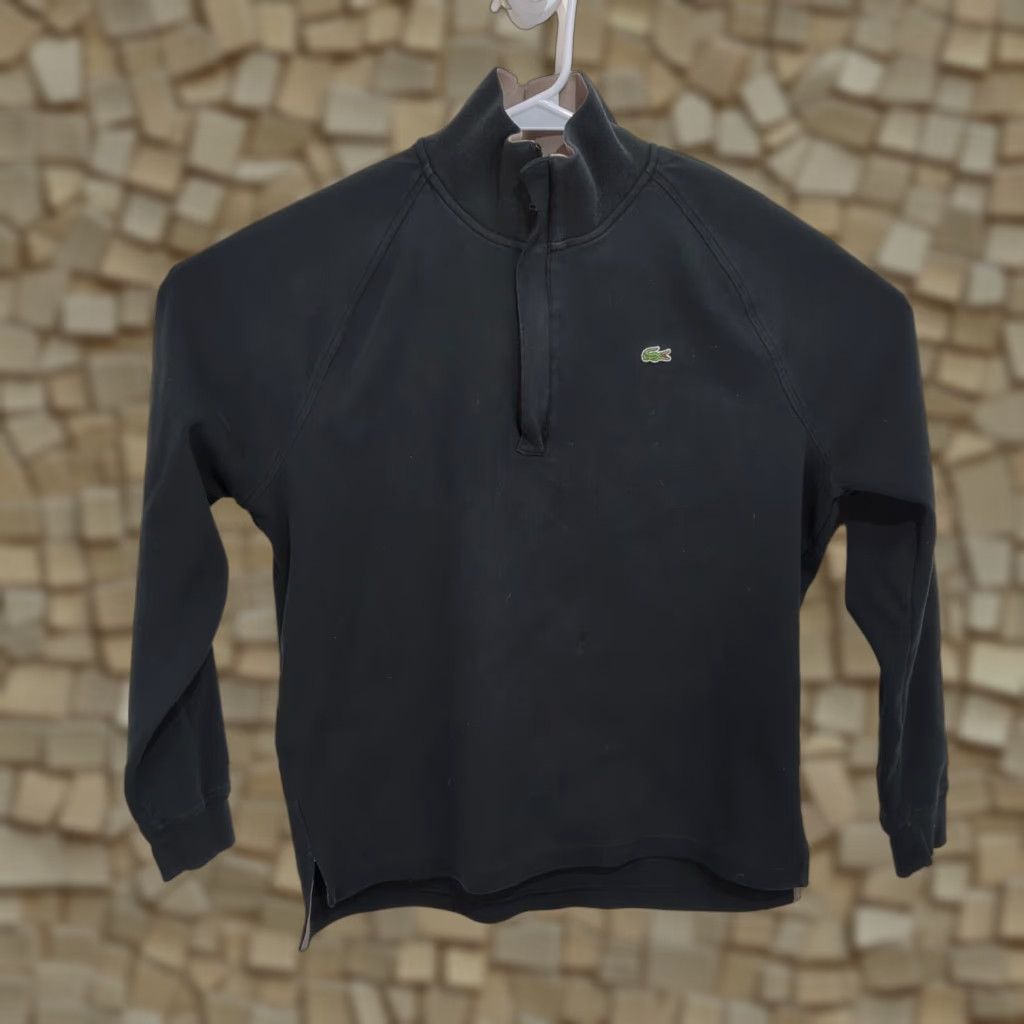 Lacoste LACOSTE Sweater Men’s Large Black Knit 1/4 Zip Pullover Long Sleeve Logo Casual Size US L / EU 52-54 / 3 - 1 Thumbnail