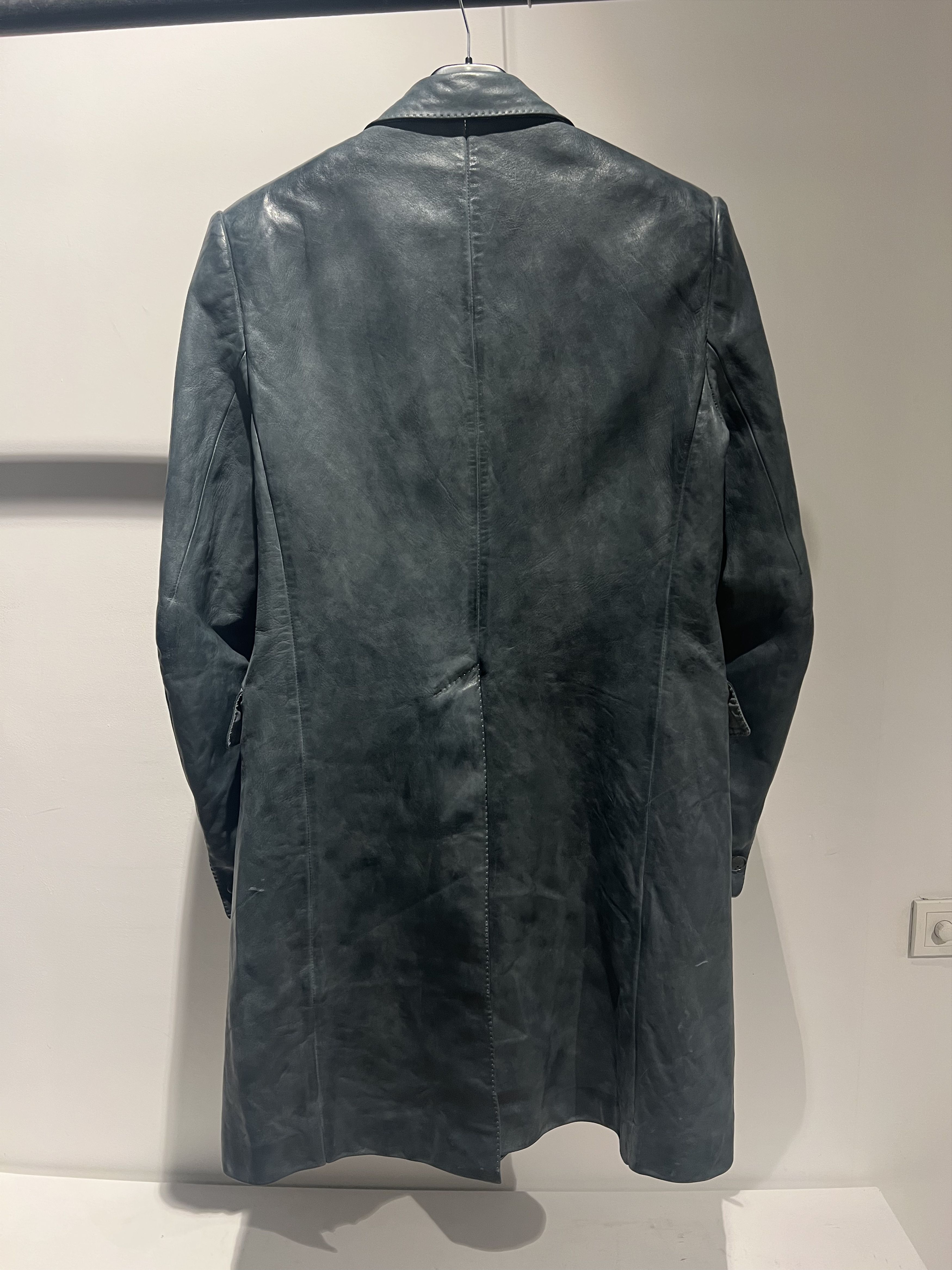 Carol Christian Poell Blue LM/2638-IN CORS-PNC/23 Leather Coat Size US L / EU 52-54 / 3 - 8 Thumbnail