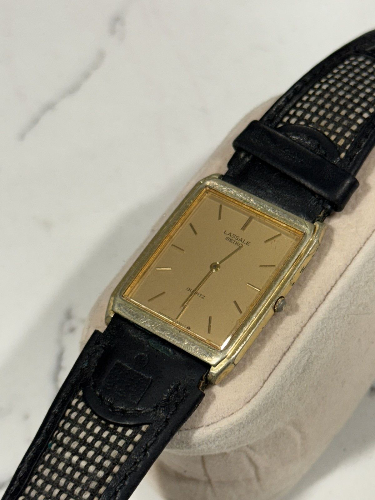 Seiko Vintage Seiko Lassale Gold Quartz Tank Watch Champagne Dial Size ONE SIZE - 7 Thumbnail
