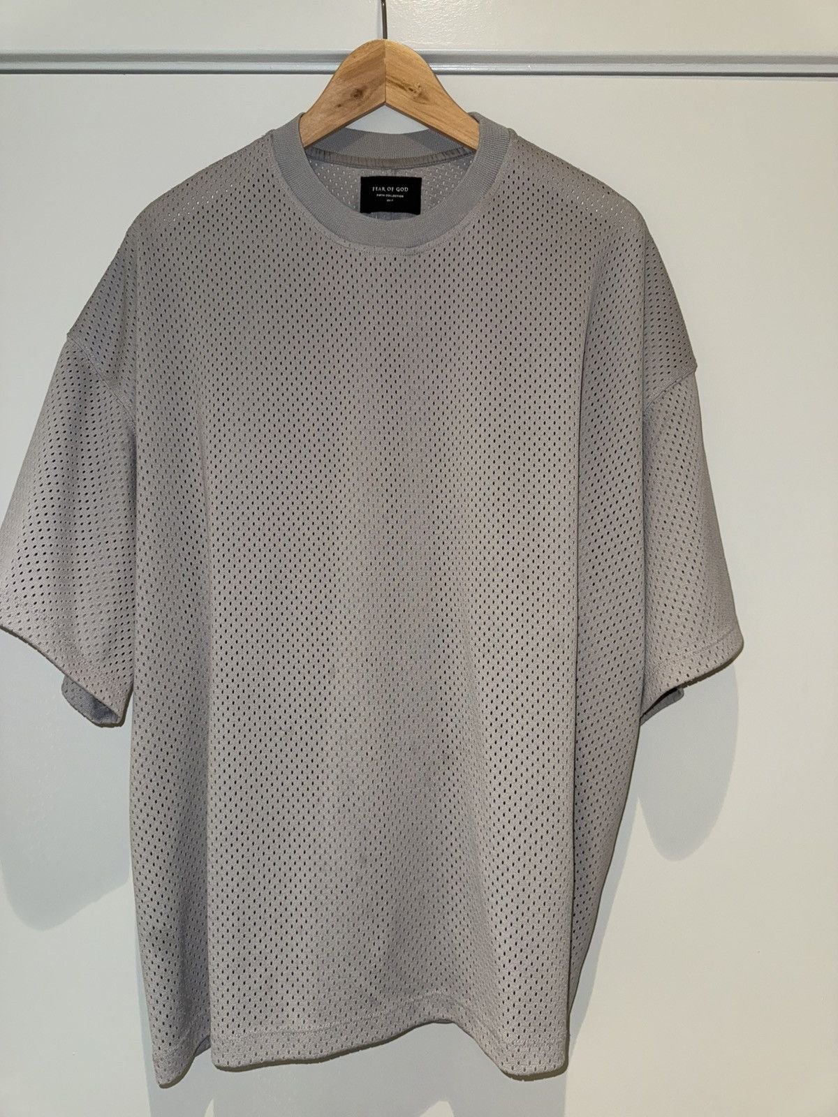 Fear of God FOG 5th 2017 Gray Mesh T-Shirt Boxy Oversized S