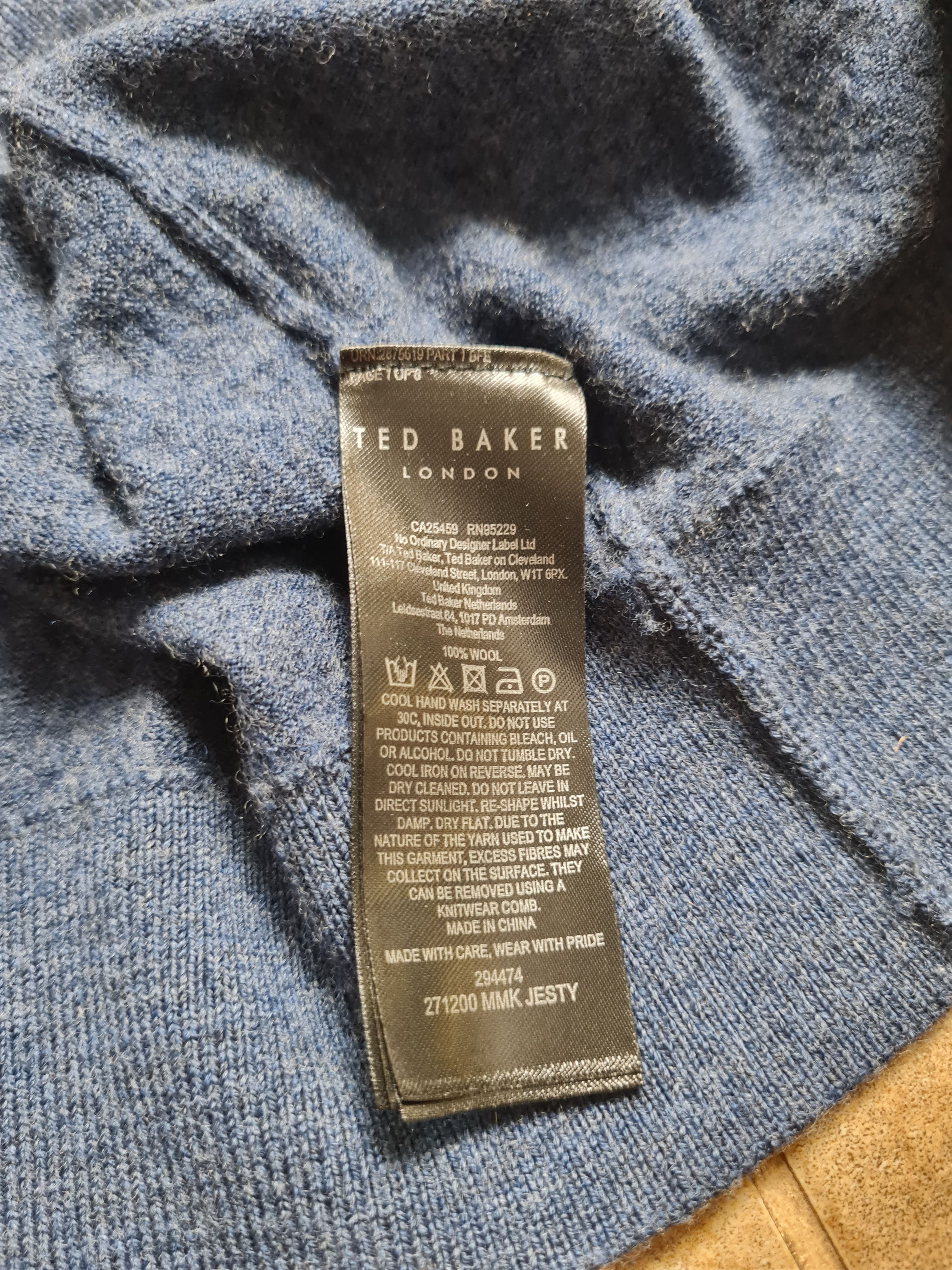 Ted Baker Shirt Ted Baker Zip Neck Merino Polo T-Shirt - Navy Size 6 Size US L / EU 52-54 / 3 - 14 Thumbnail