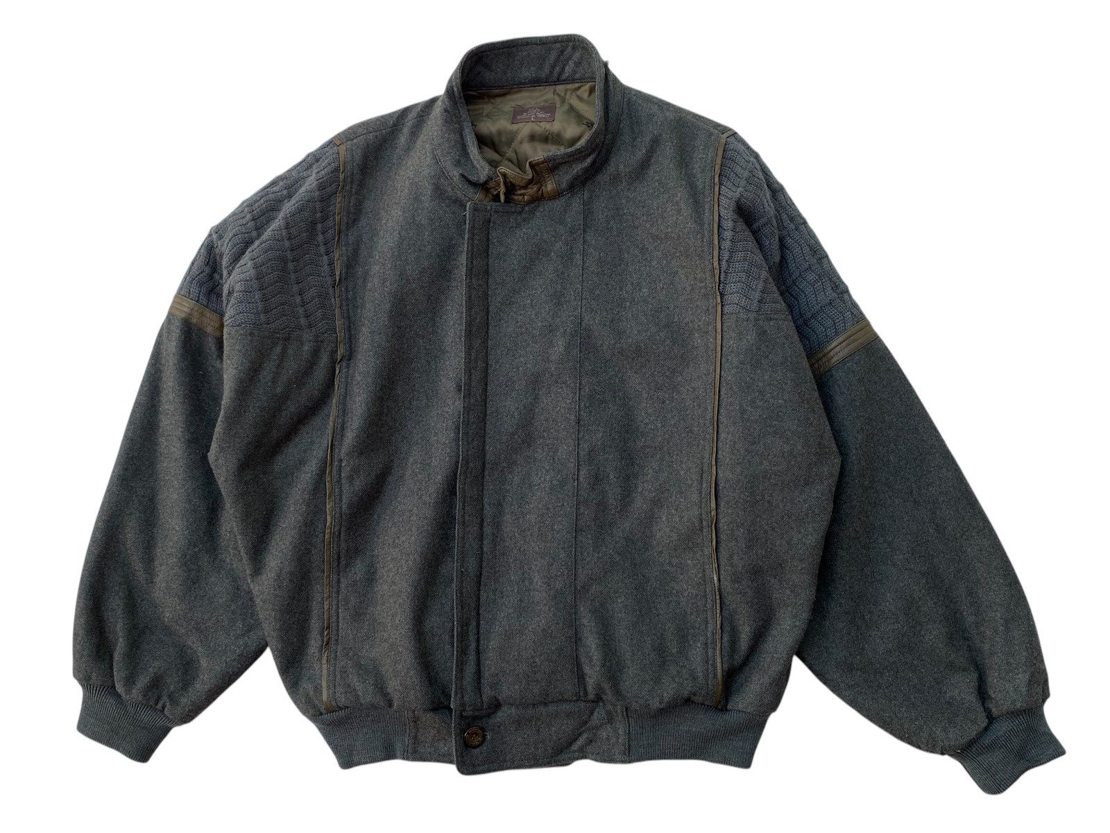 Japanese Brand Vtg Henri Luc Chapuis Wool Bomber Jacket Size US L / EU 52-54 / 3 - 2 Thumbnail