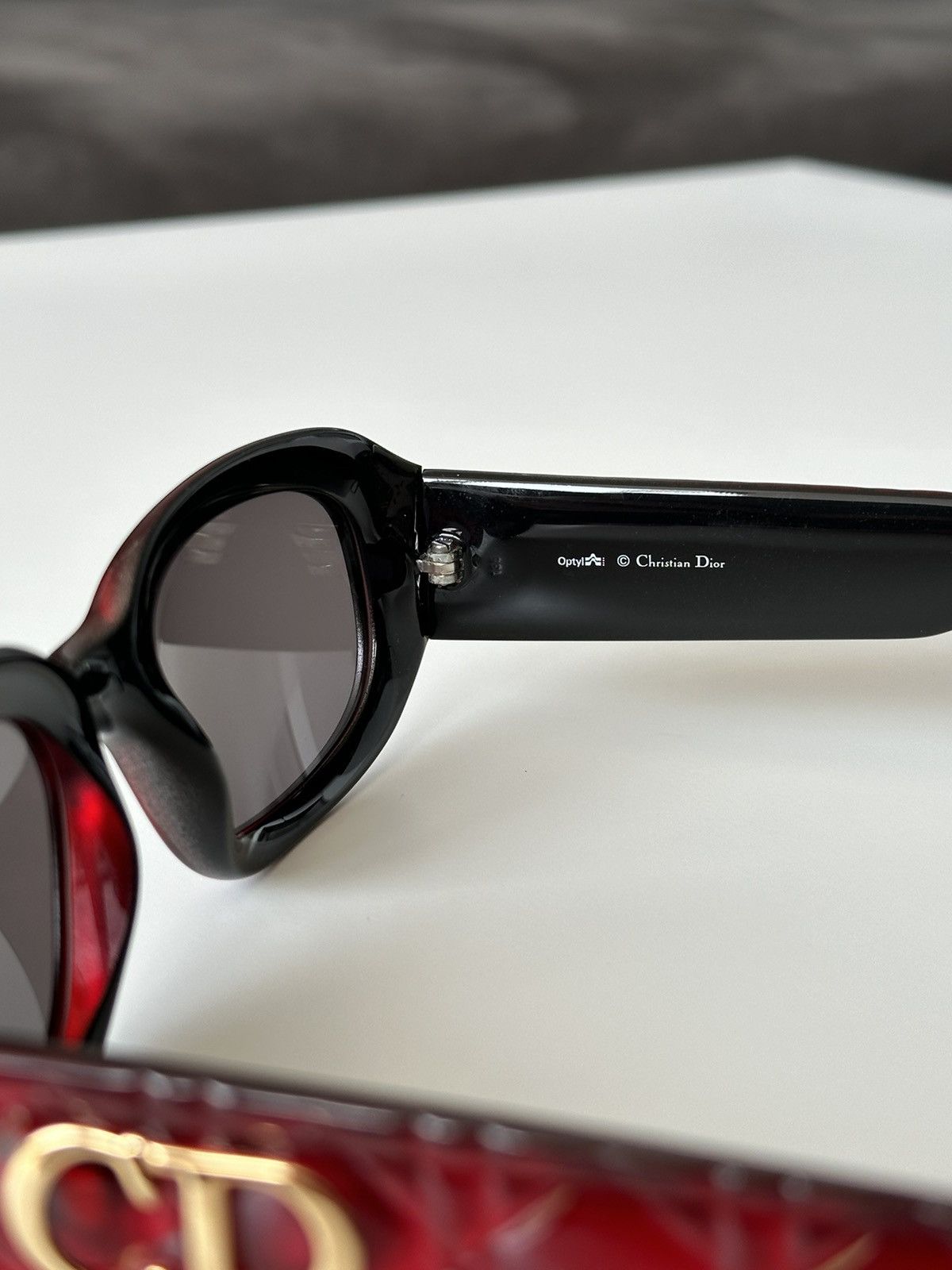 Christian Dior Monsieur DIOR Red Big Logo CD Cannage Sunglasses Vintage CD 2006 Size ONE SIZE - 8 Thumbnail