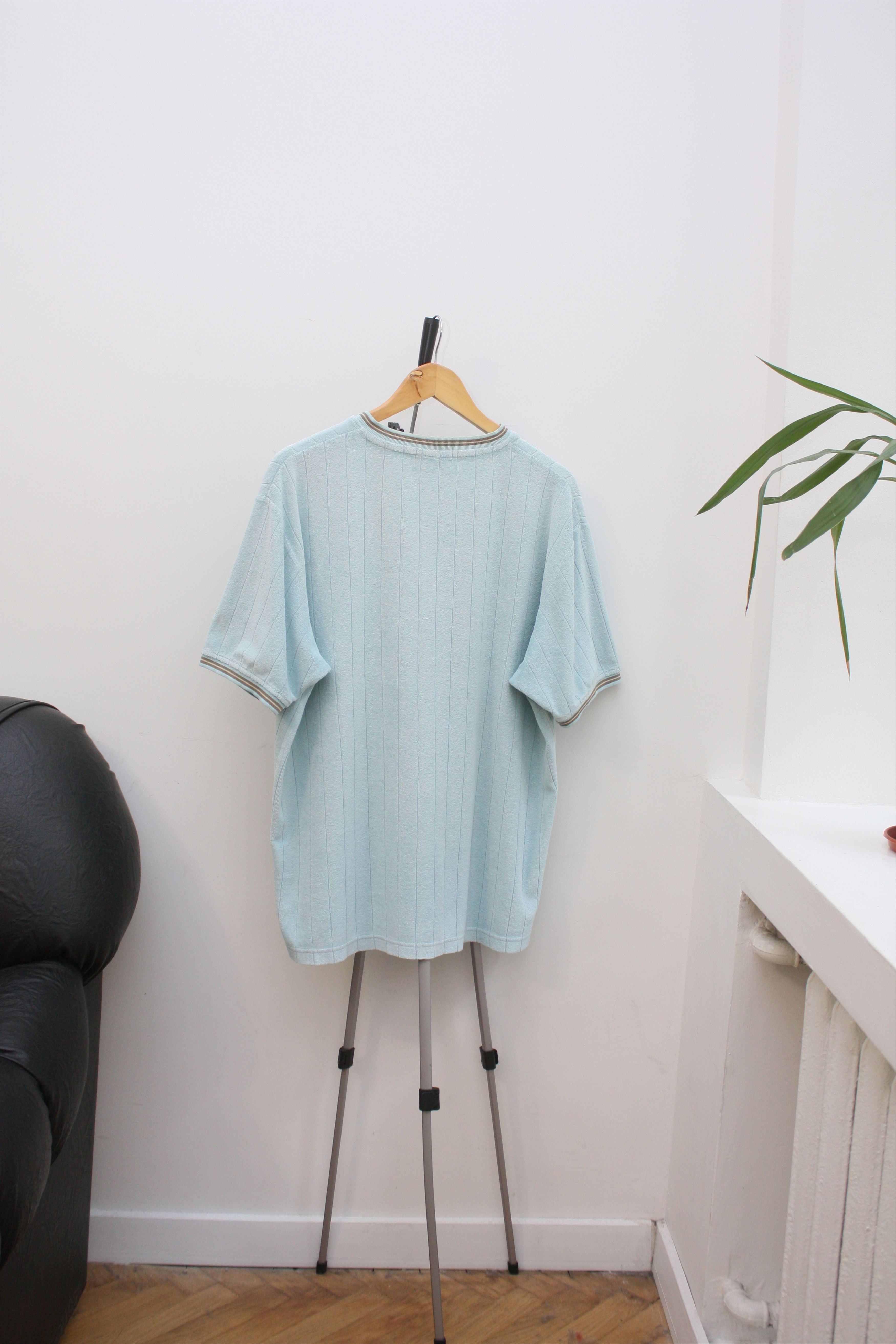 Burberry Thomas Burberry Velour Blue V-Neck T-Shirt Large Size US L / EU 52-54 / 3 - 3 Thumbnail