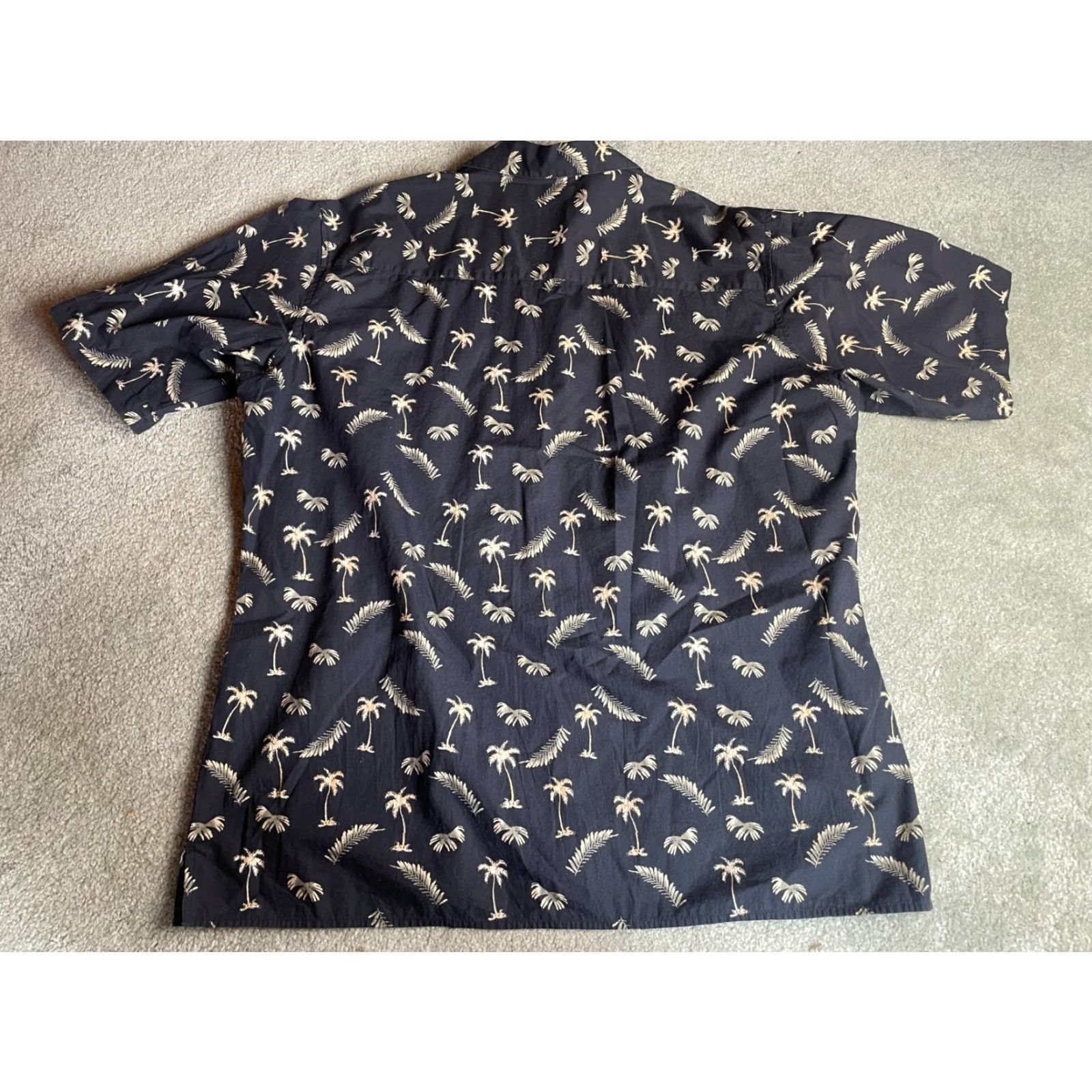 Vintage Natural Issue Shirt Men's XL Tall Black Palm Tree Pattern Button Up Pocket Cotton Nature Mens Size US XL / EU 56 / 4 - 2 Thumbnail