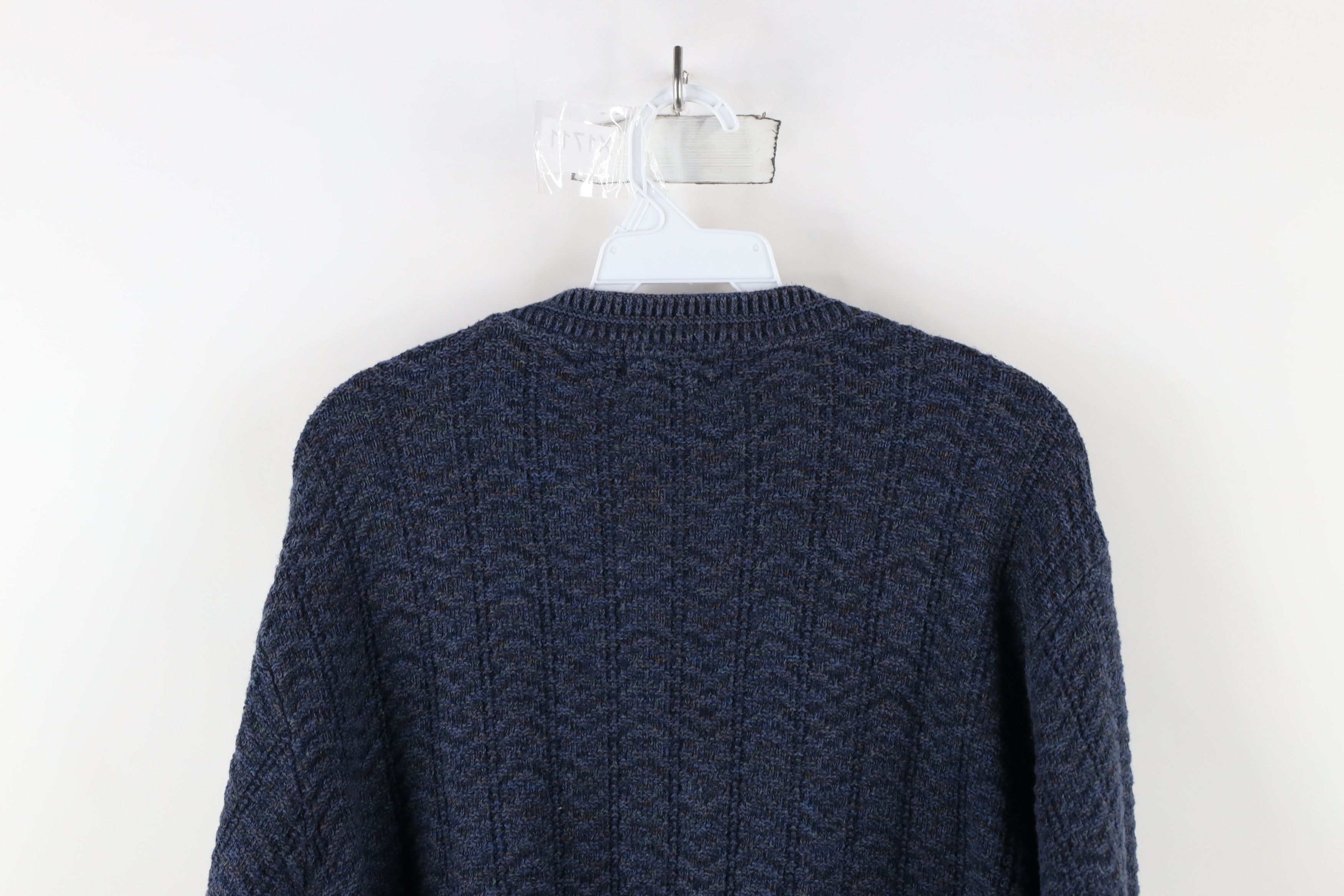Vintage Vintage 90s Streetwear Herringbone Knit Sweater Blue Size US L / EU 52-54 / 3 - 7 Thumbnail