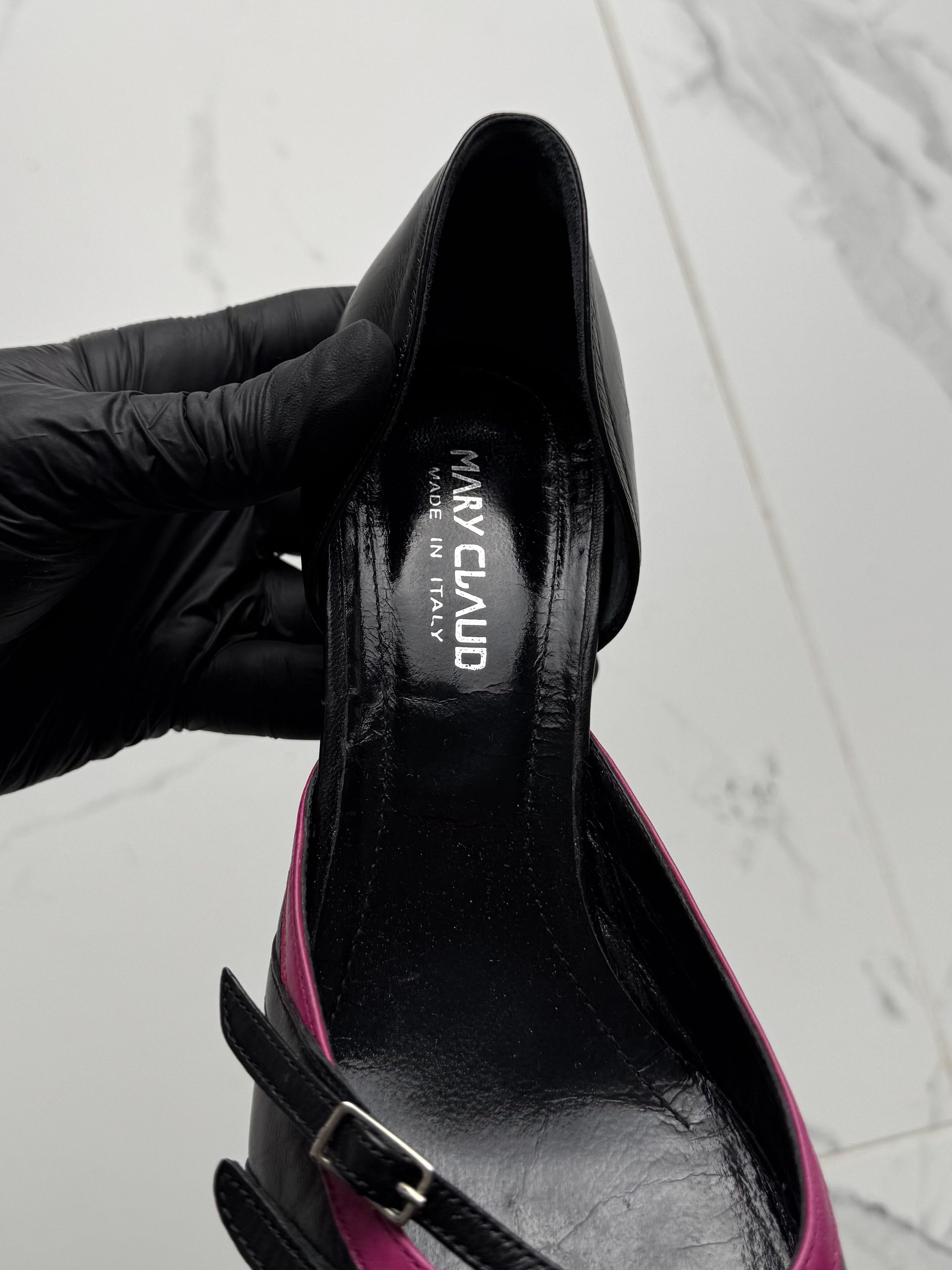 Other Vintage Black Pink Pointed Toe Stiletto Heels Buckle Pumps Size US 7 / IT 37 - 10 Thumbnail