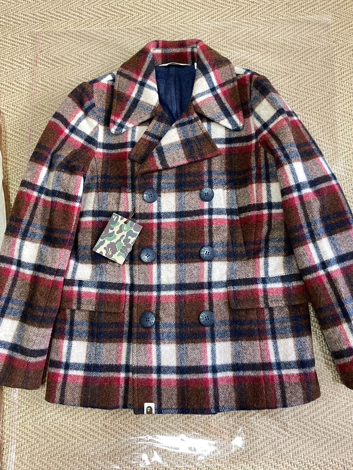 Bape bape check wool double-breasted coat Size US S / EU 44-46 / 1 - 1 Thumbnail
