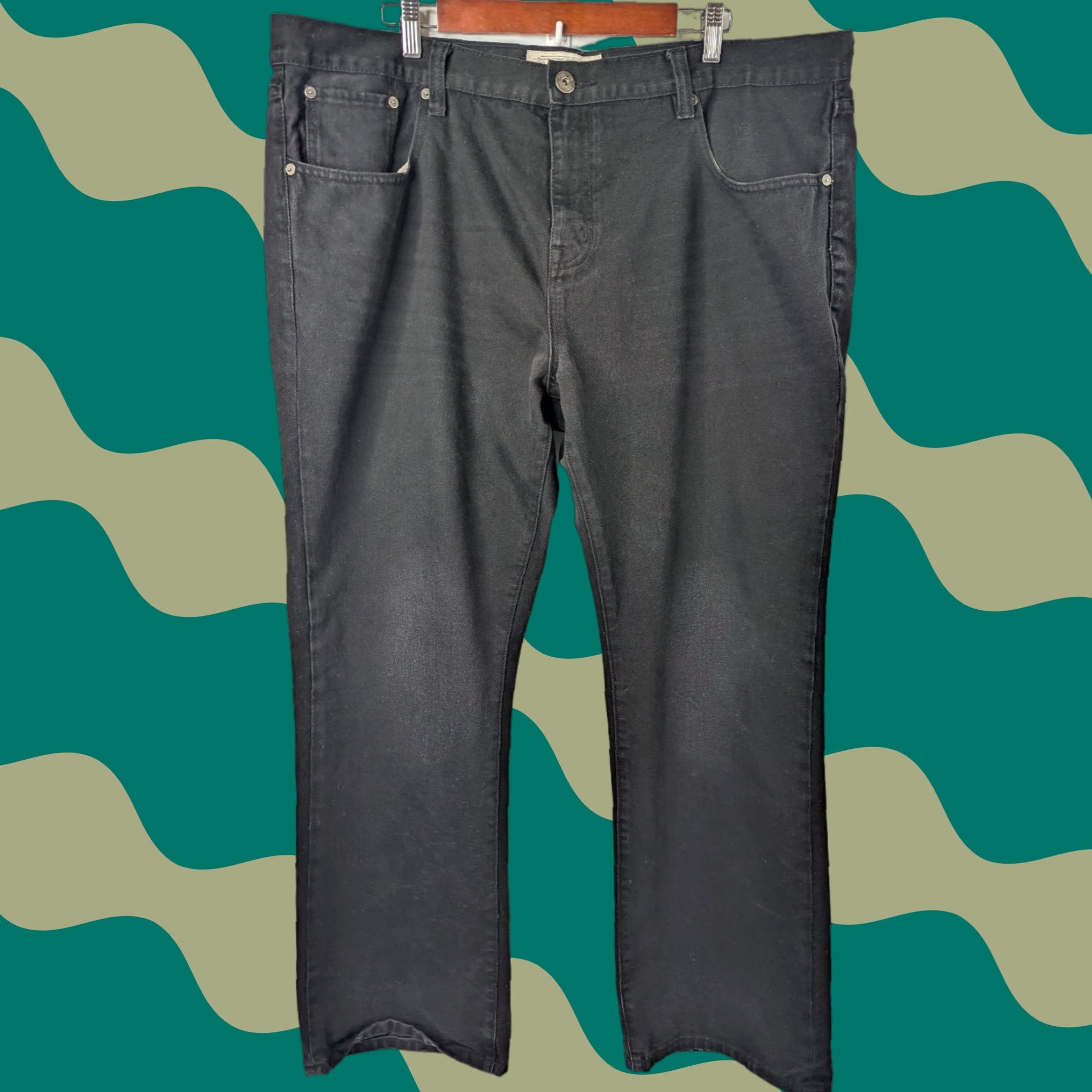 Ecko Unltd. Ecko Unltd. Jeans Baggy Relaxed Fit Mens 42 Black Denim Streetwear Y2K Distress 90s Grunge Hip Hop Bootcut Motion: Black Jeans from Cotton Denim? Size US 42 / EU 58 - 1 Thumbnail