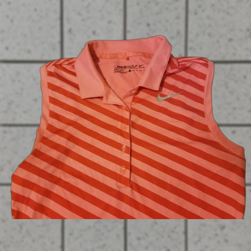 Nike Womens Nike Golf Sleeveless Polo Shirt XS Orange Athletic Shirt Size XS / US 0-2 / IT 36-38 - 1 Thumbnail