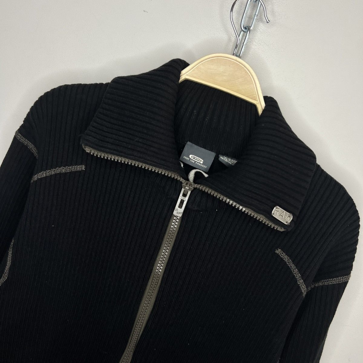 G-Star G-Star Raw Vintage Knit Sweater Zip Jumper Opium Y2K Ribbed Size US L / EU 52-54 / 3 - 4 Thumbnail