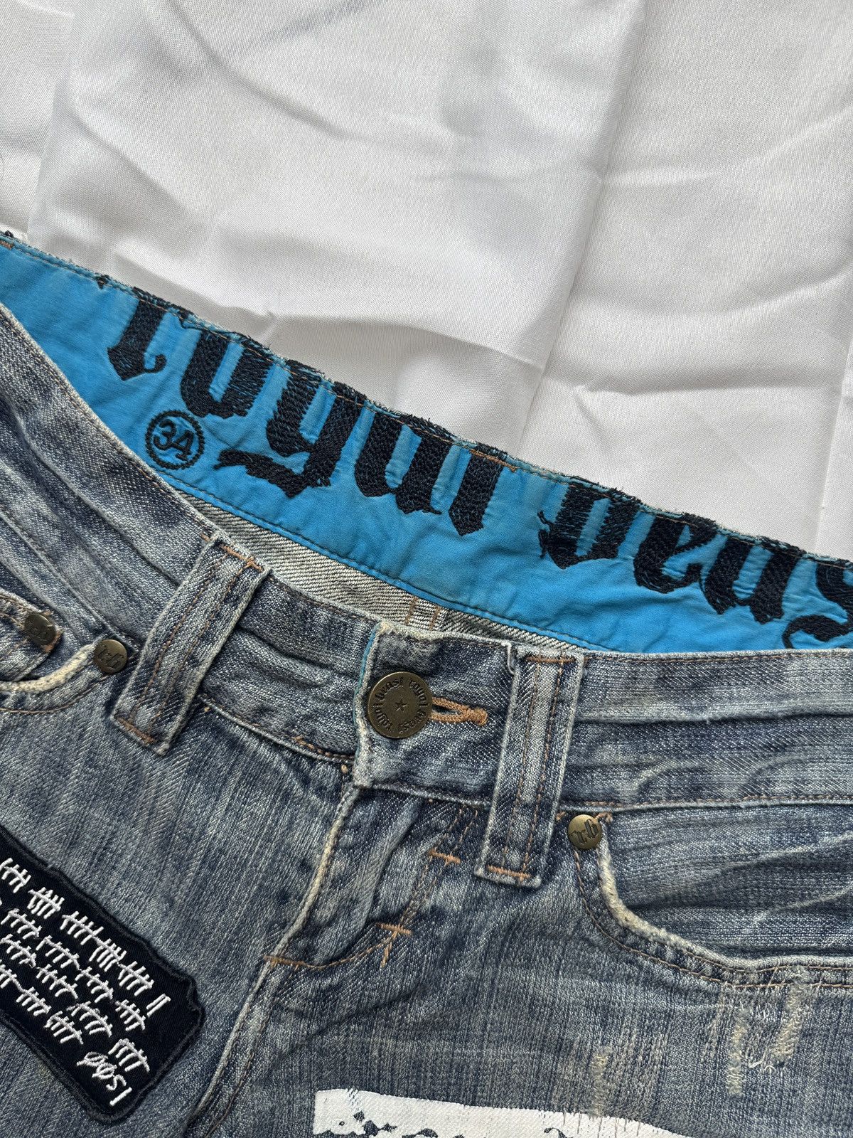 Hysteric Glamour Royal Beast Low Rise Y2K Washed Bootcut Jeans Size 27" / US 4 / IT 40 - 13 Thumbnail