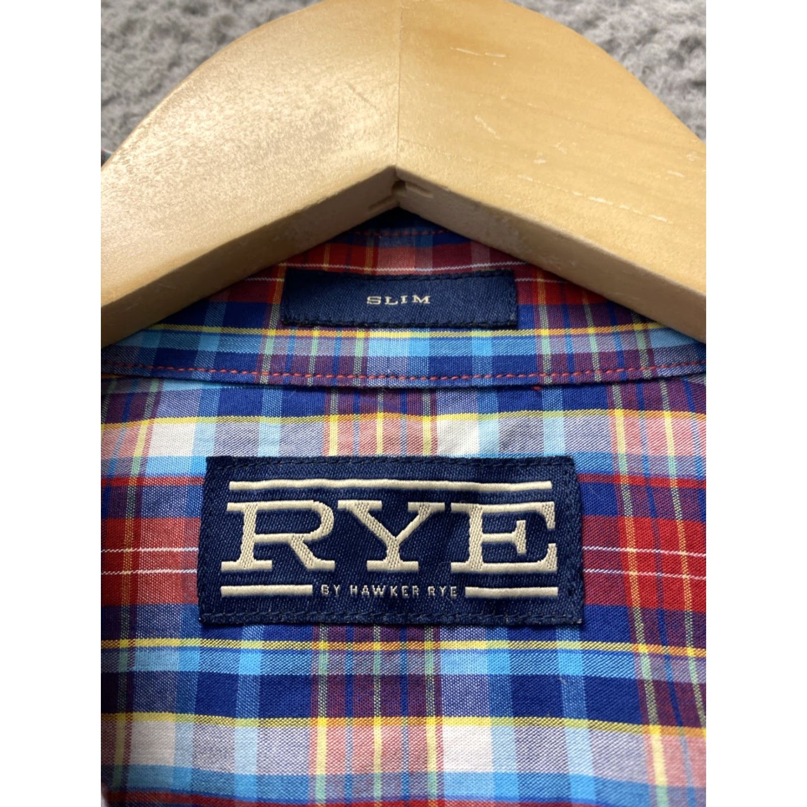 Frye RYE Casual Shirt Mens Size S Slim Blue Red Plaid Long Sleeve Button-Up Collared, Multicolor, Cotton, Slim Fit, Regular Size, Men, Casual, Travel, 0251 Size US S / EU 44-46 / 1 - 5 Thumbnail