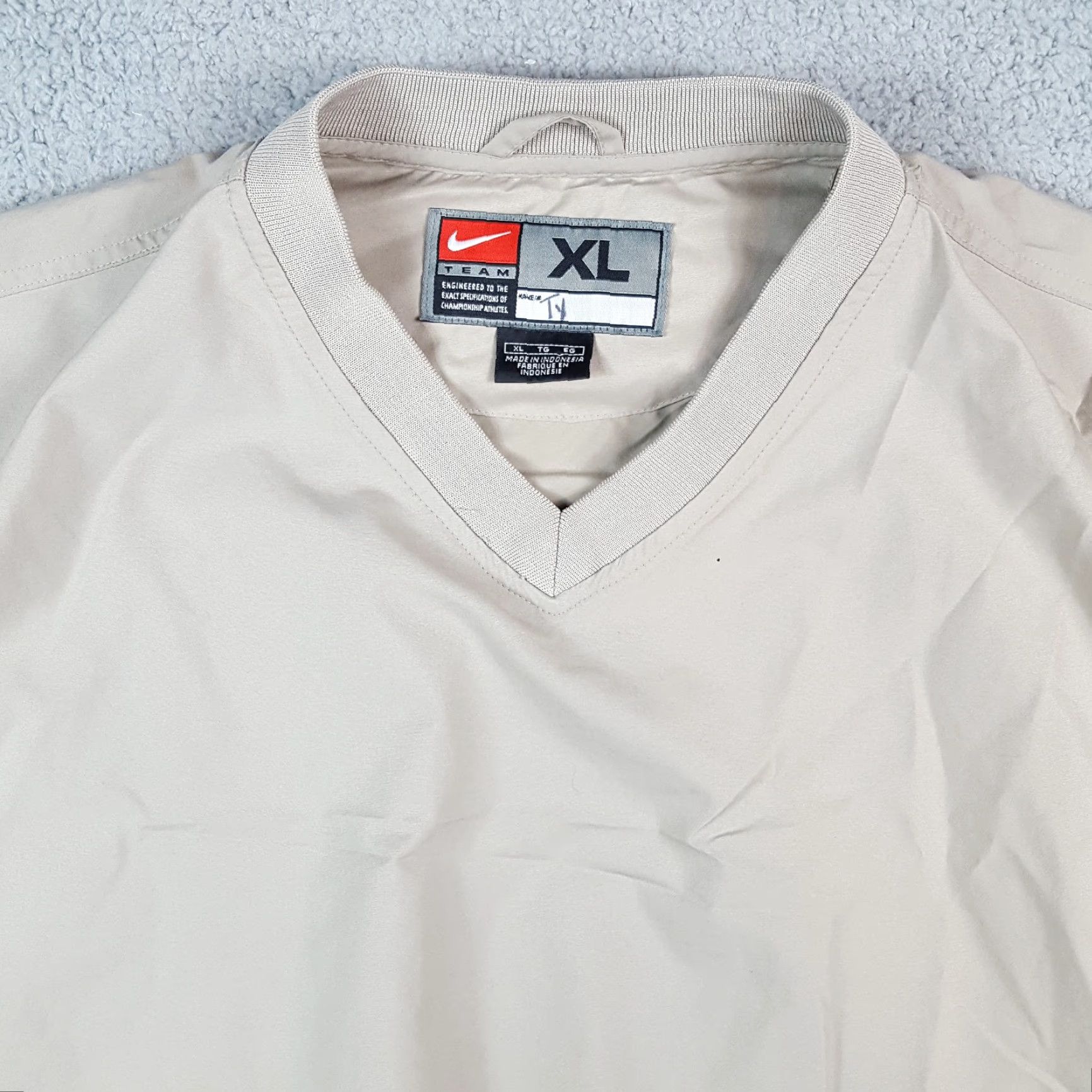 Nike VINTAGE Nike Windbreaker Jacket Mens XL Beige 90s Y2K Sports Outdoor Logo Zipper Full Zip Pockets Size US XL / EU 56 / 4 - 2 Thumbnail