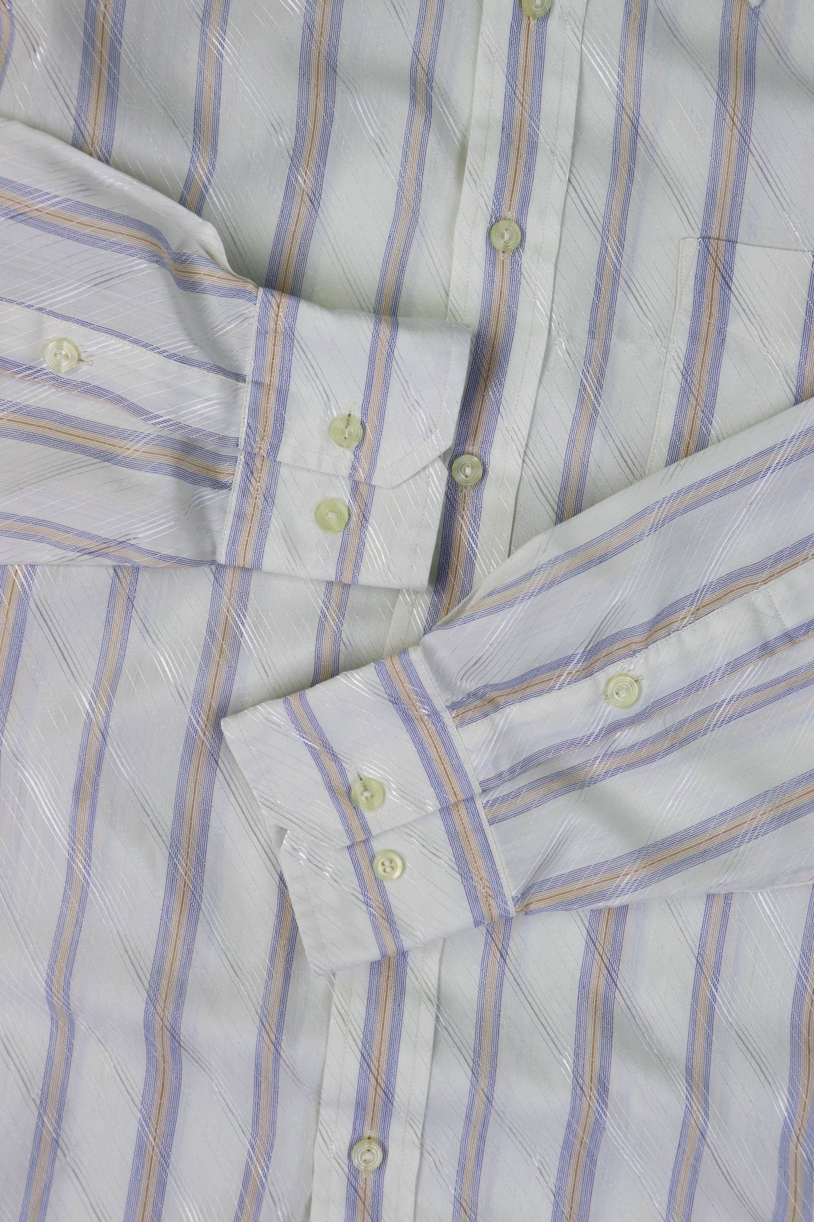 Givenchy Givenchy 60-70s Vintage Made in Hong Kong Striped Shirt Size US L / EU 52-54 / 3 - 7 Thumbnail