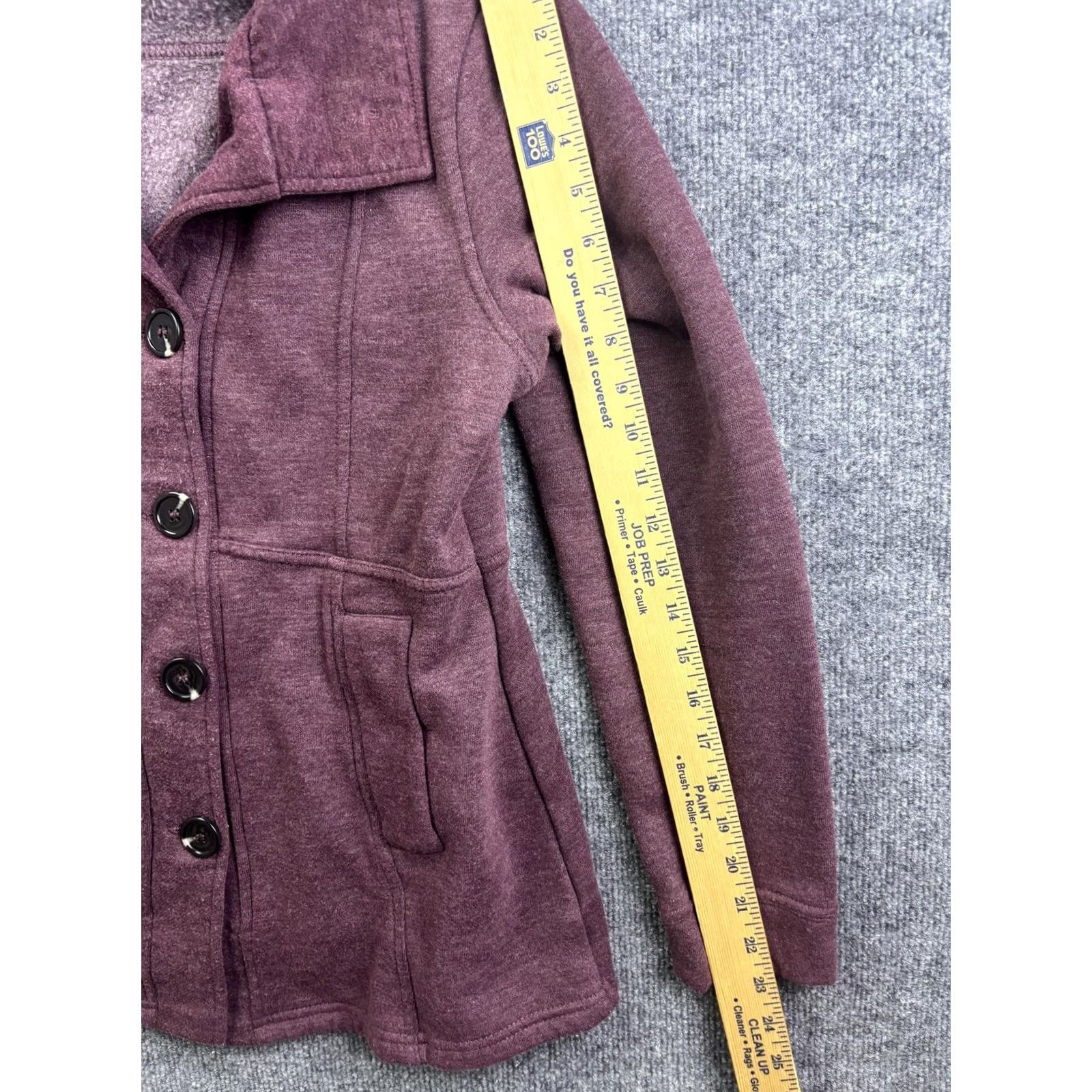 Prana prAna Jacket Womens M Purple Fleece Lined Button Front Pockets Collared Casual Outdoor Travel Size M / US 6-8 / IT 42-44 - 4 Thumbnail