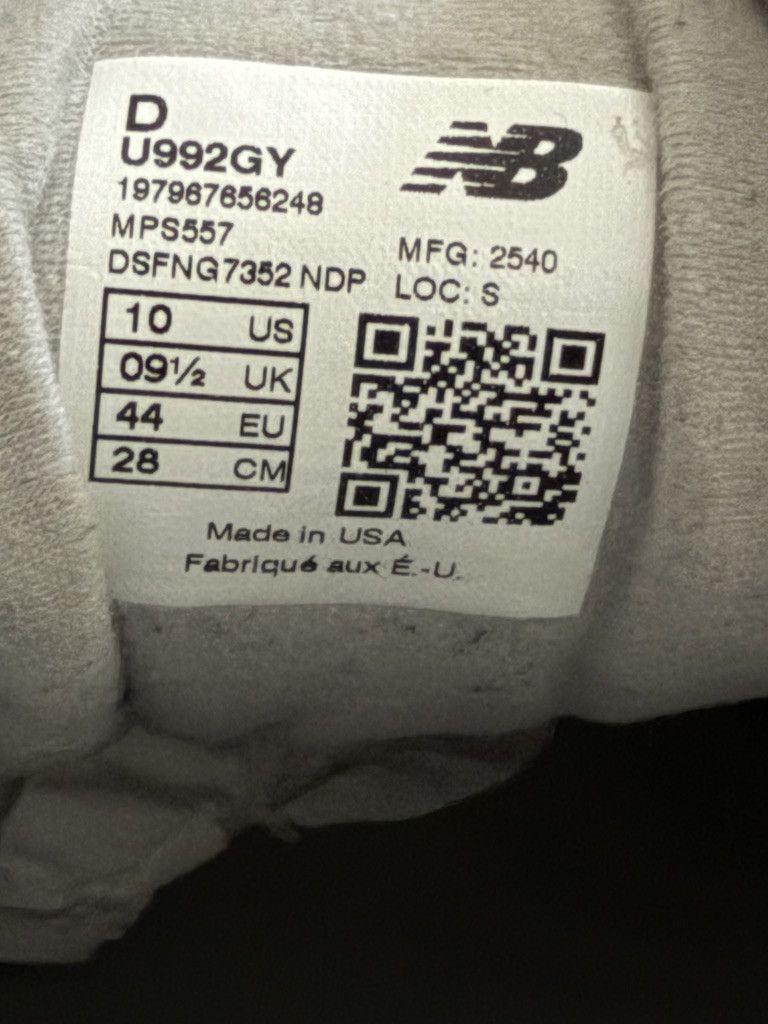 New Balance New Balance Made in USA 992 Core Grey Size US 10 / EU 43 - 8 Thumbnail