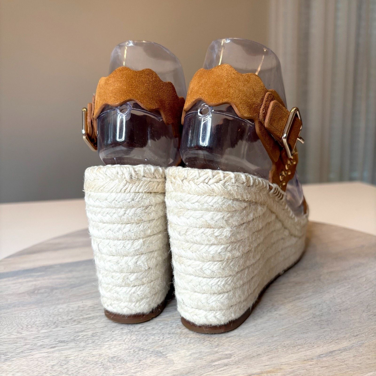 Chloe Chloe Lauren Wedge Espadrille Tan Suede Sandals EU 38 US 8 Size US 8 / IT 38 - 8 Thumbnail