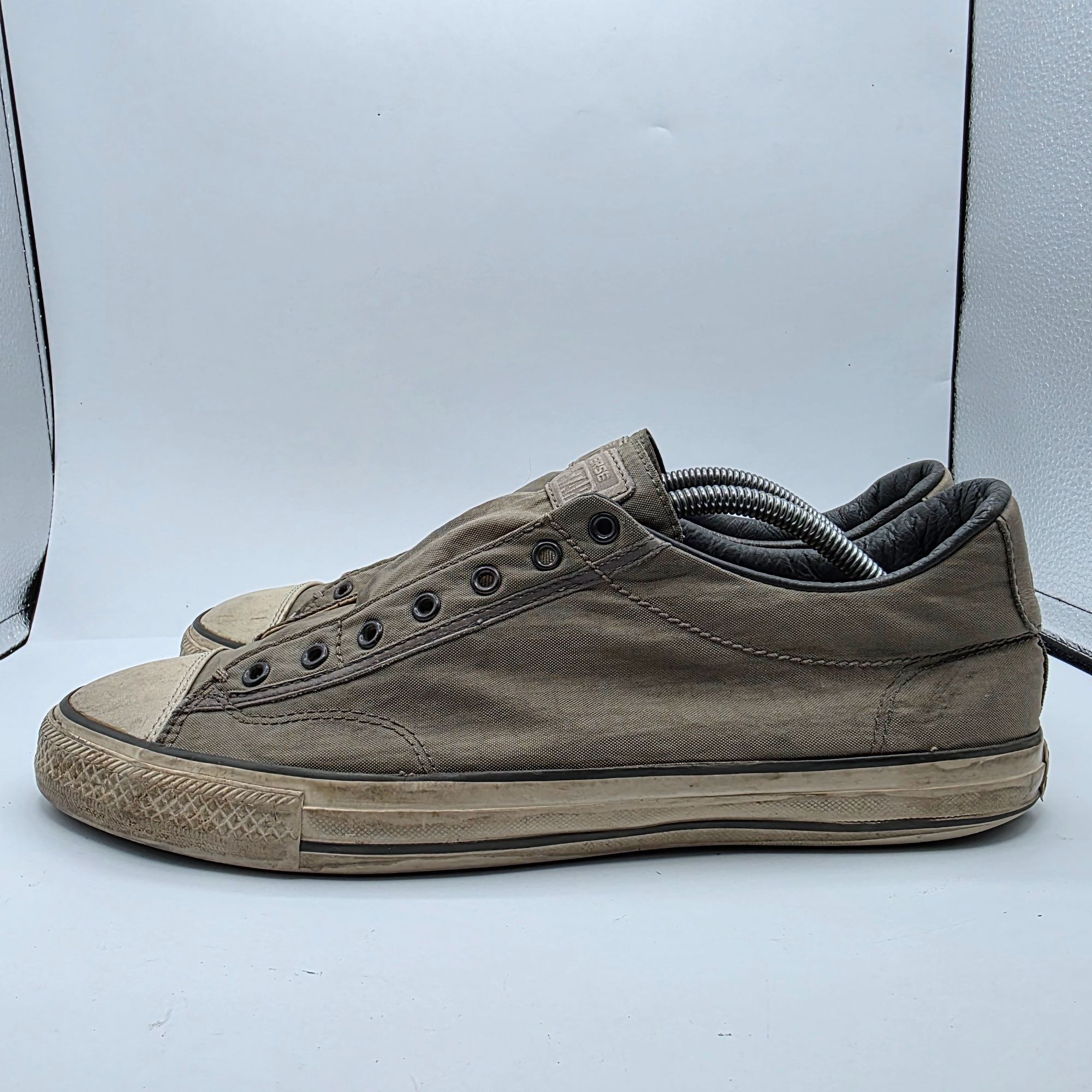 Converse × John Varvatos Converse x John Varvatos Mens Size 11 Gray Laceless Slip On Size US 11 / EU 44 - 13 Thumbnail