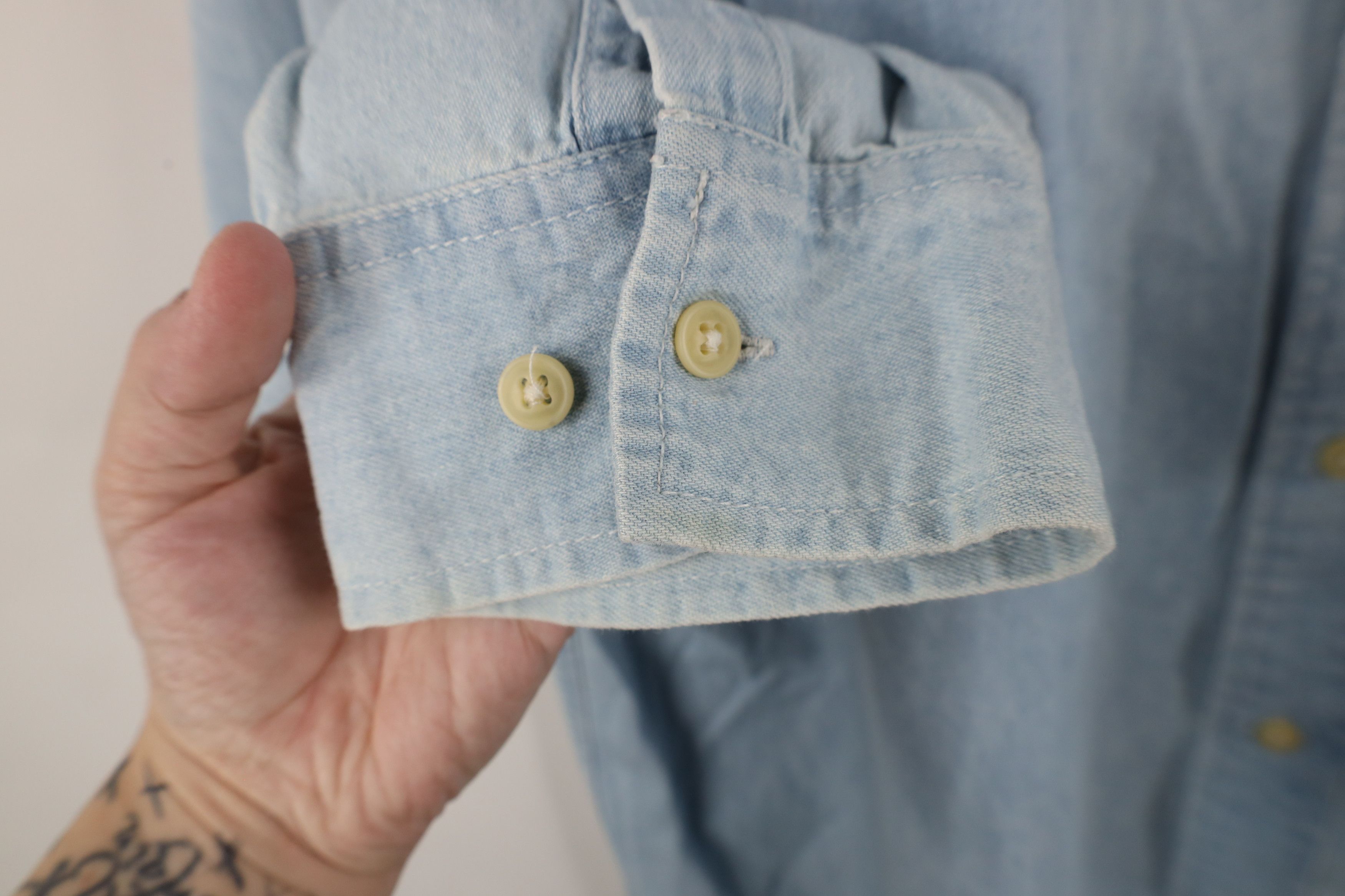 Vintage Vintage 90s Streetwear Denim Jean Button Down Shirt Blue Size US XL / EU 56 / 4 - 6 Thumbnail