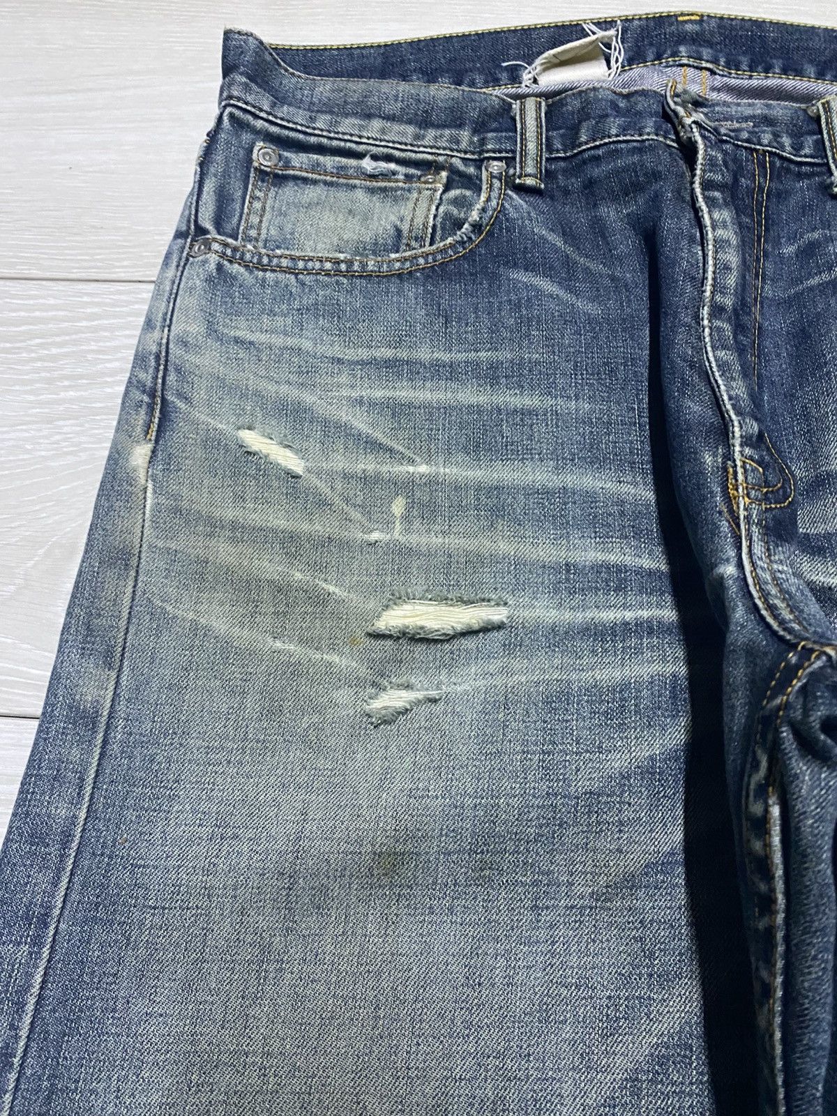 realmad HECTIC Vintage Real Hectic Mud Wash Grunge Distressed Baggy Jeans Size US 35 - 7 Thumbnail