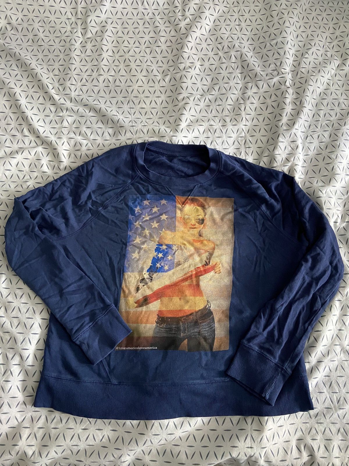 Vintage Loveamerica USA Girl Cropped Sweater Size US M / EU 48-50 / 2 - 2 Thumbnail