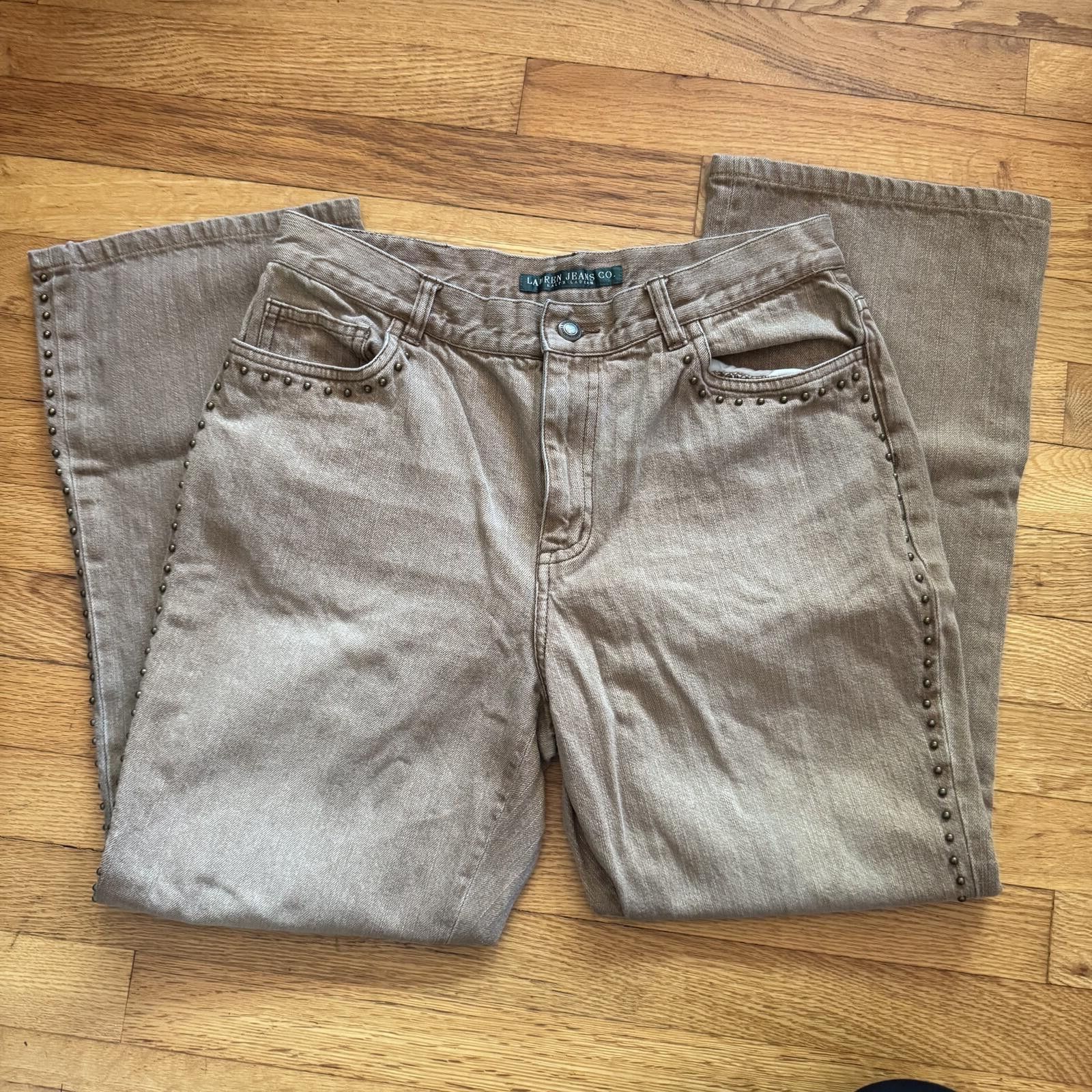 Polo Ralph Lauren VTG LRL Co. Brown Studded Cotton Jeans Size 10 Size 32" / US 10 / IT 46 - 1 Thumbnail