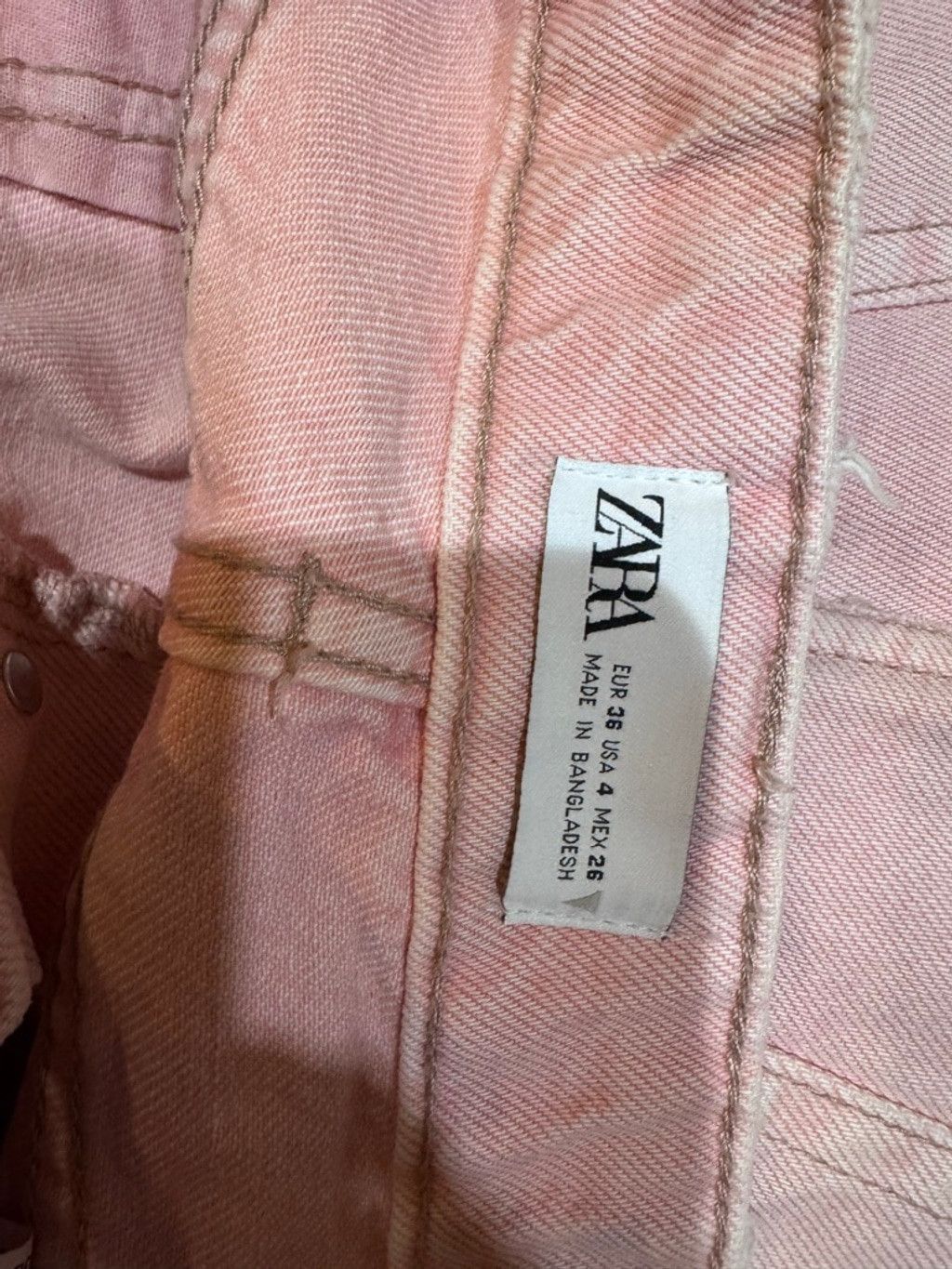 Zara Zara Pink High-Rise Denim Shorts 4 Size 27" / US 4 / IT 40 - 5 Thumbnail