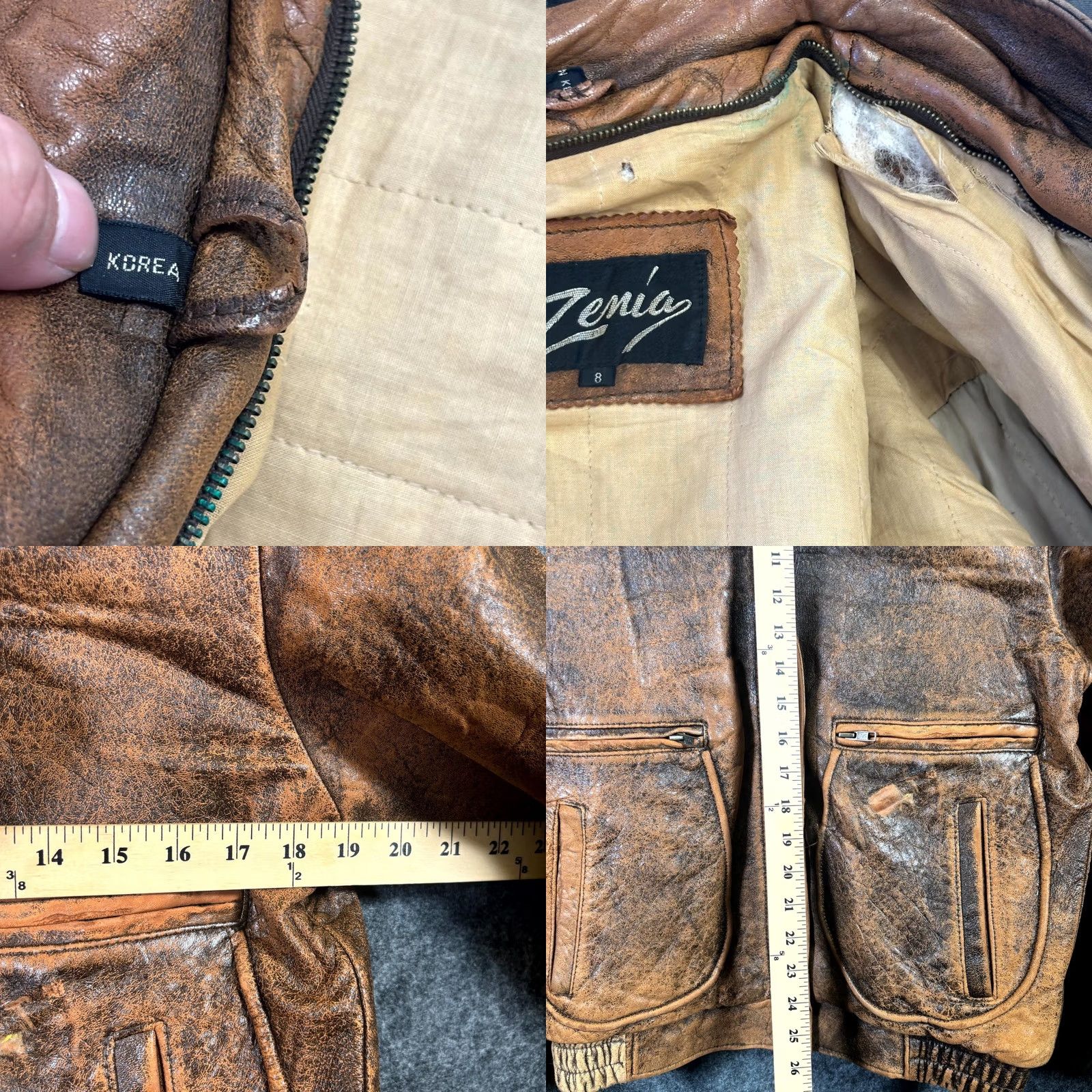 Vintage VINTAGE Zenia Western Jacket Men's 8 Brown Leather Full-Zip Cowboy Rodeo Lined Size M / US 6-8 / IT 42-44 - 8 Thumbnail