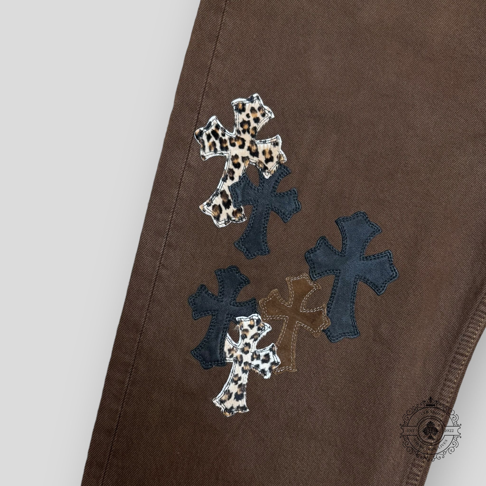 Chrome Hearts Chrome Hearts Brown Leopard Cross Patch Jeans Size US 36 / EU 52 - 4 Thumbnail