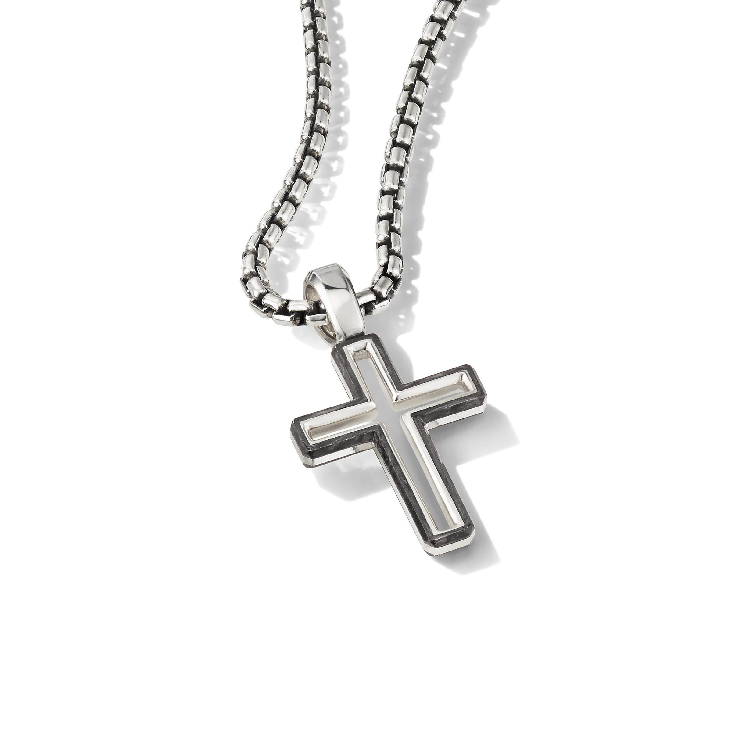 David Yurman o1w1db10526 D25165M /Size 7/Forged Carbon Cross in Silver Size ONE SIZE - 2 Thumbnail