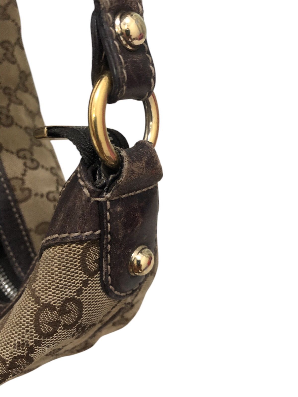 Gucci Gucci Monogram Biba Hobo Dark Brown Shoulder Bag Size ONE SIZE - 19 Thumbnail