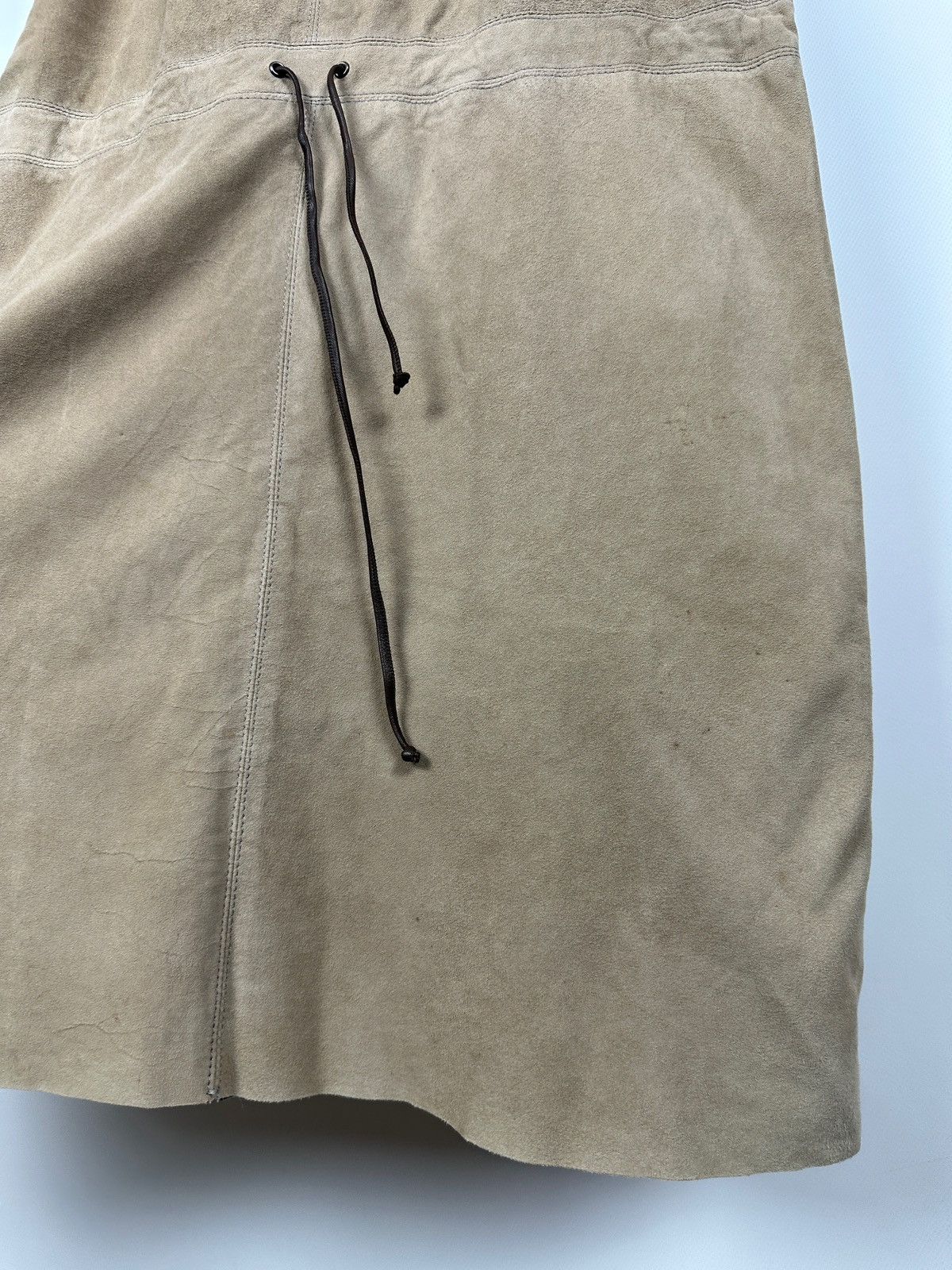 Brunello Cucinelli Vintage Brunello Cucinelli Suede Leather Strappy Midi Dress Size M / US 6-8 / IT 42-44 - 11 Thumbnail