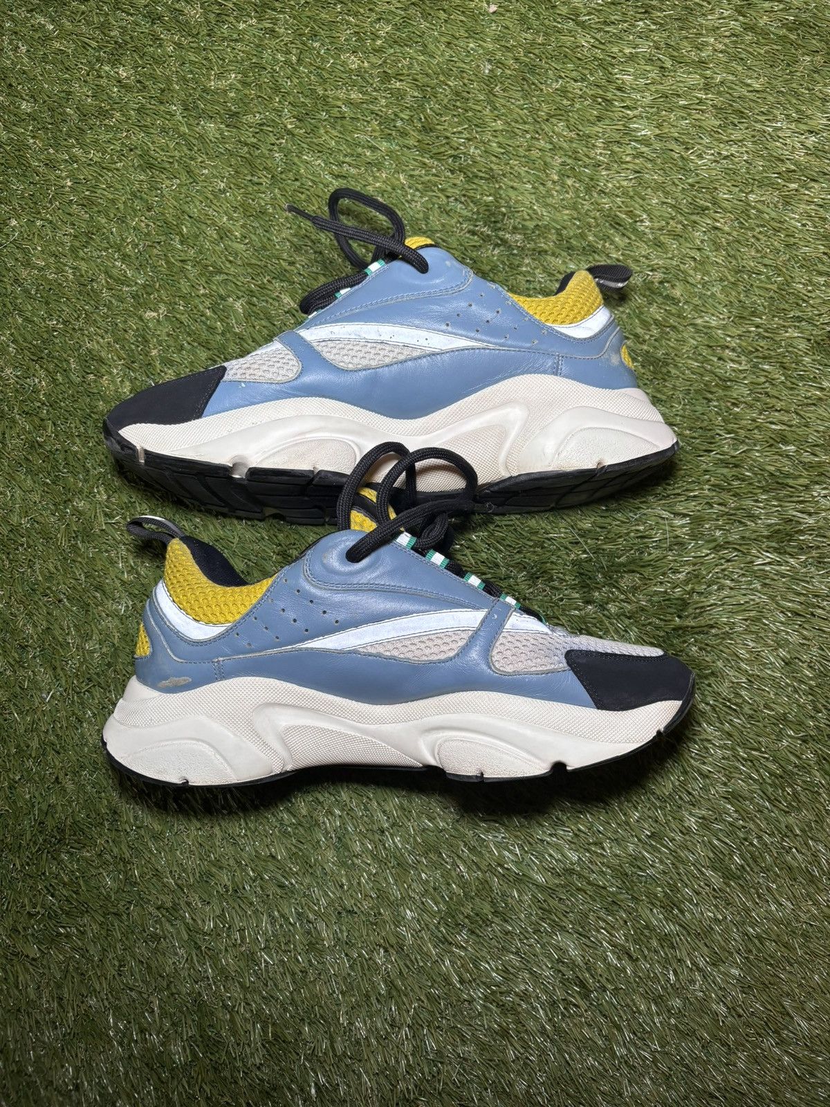 Dior Dior B22 Reflective Low Top Sneakers Blue Yellow White 42 EU Size US 9 / EU 42 - 2 Thumbnail