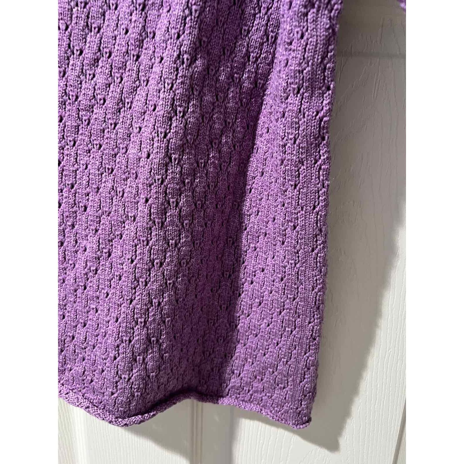 Eileen Fisher EILEEN FISHER MERINO WOOL S Sleeve Purple Size Small A000240 Size S / US 4 / IT 40 - 4 Thumbnail