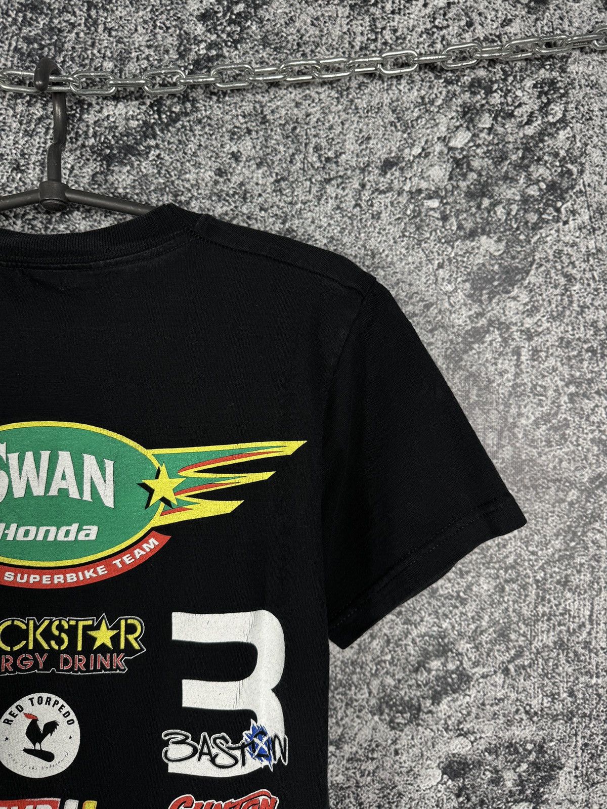 Honda Swan Honda British Superbike Team Racing Moto Tee Rockstar Size US S / EU 44-46 / 1 - 12 Thumbnail