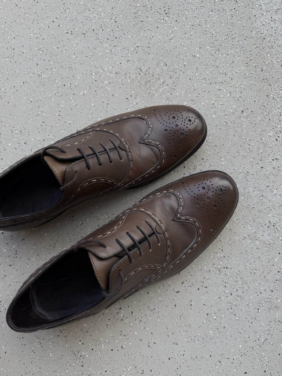 Bottega Veneta Bottega Veneta Men’s Lace Up Derby Leather Brogue Shoes Size US 8 / EU 41 - 4 Thumbnail