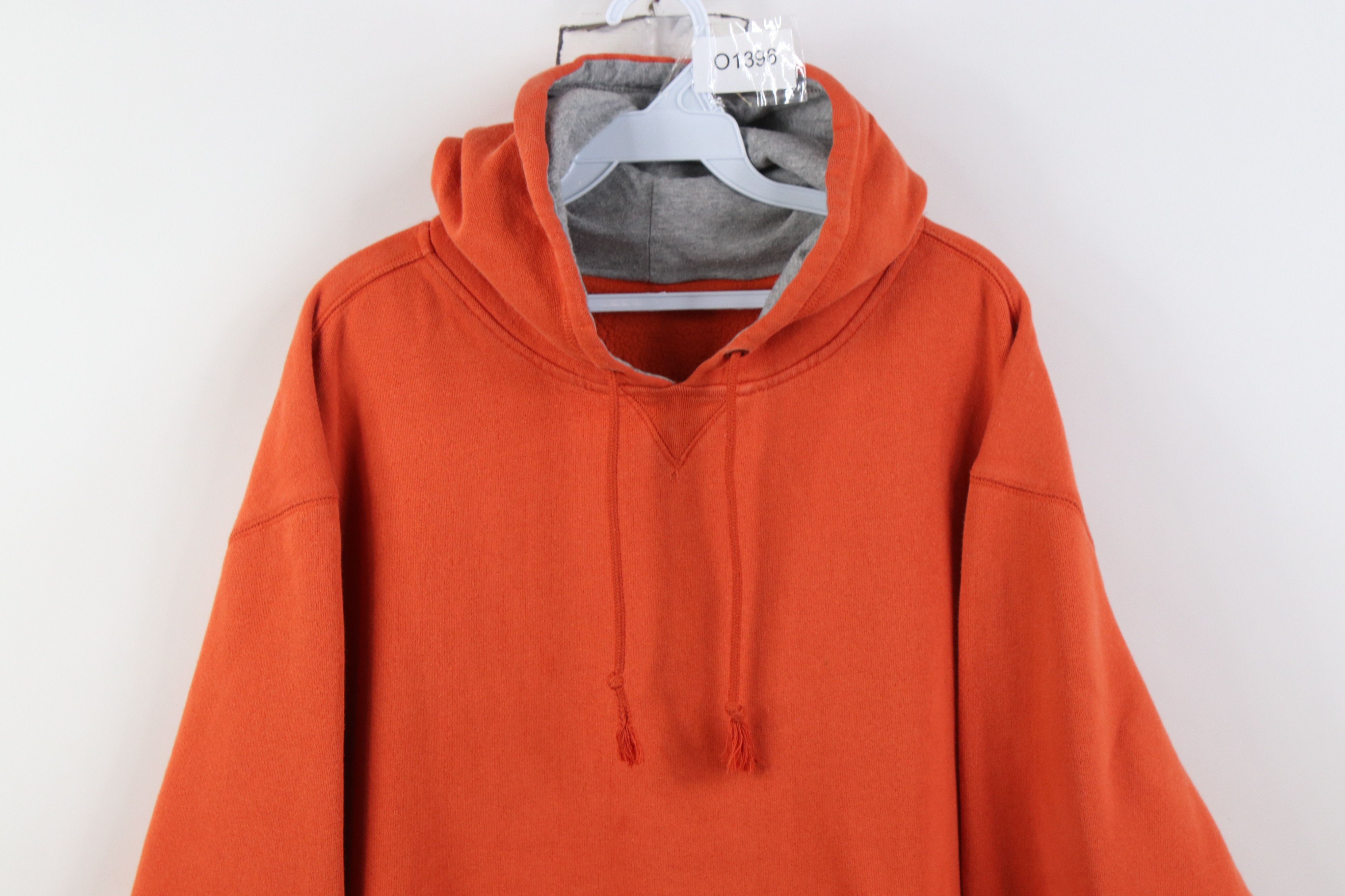 Vintage Vintage 90s Y2K Streetwear Blank Hoodie Sweatshirt Orange Size US XXL / EU 58 / 5 - 2 Thumbnail
